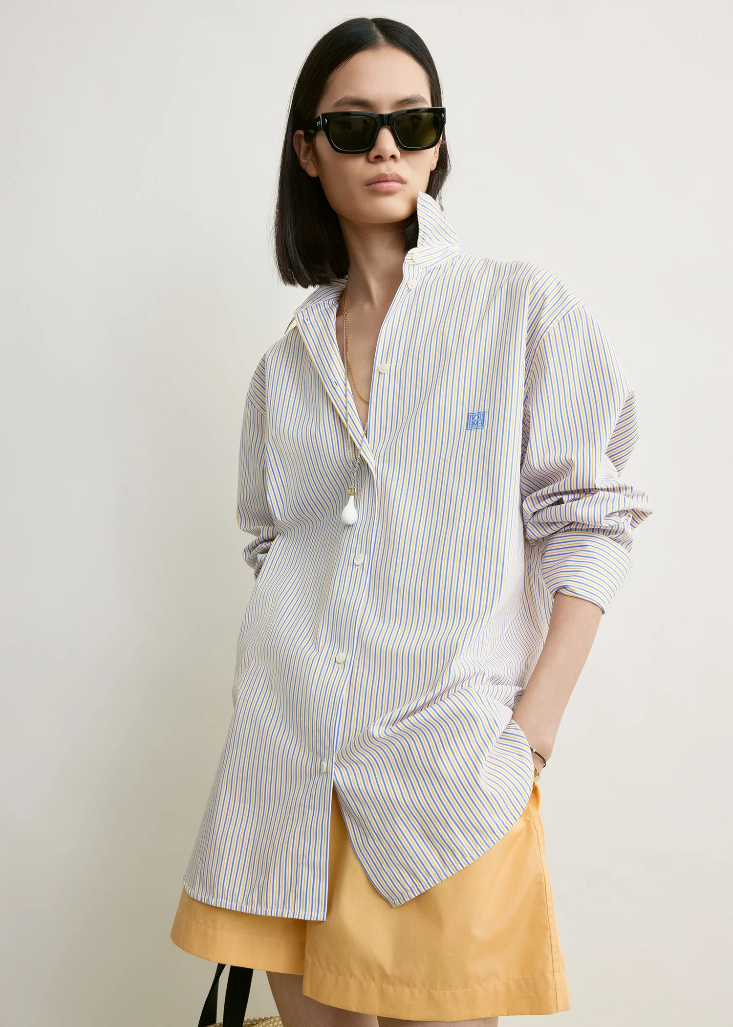 Striped summer shirt blue/yellow petite - Image 4