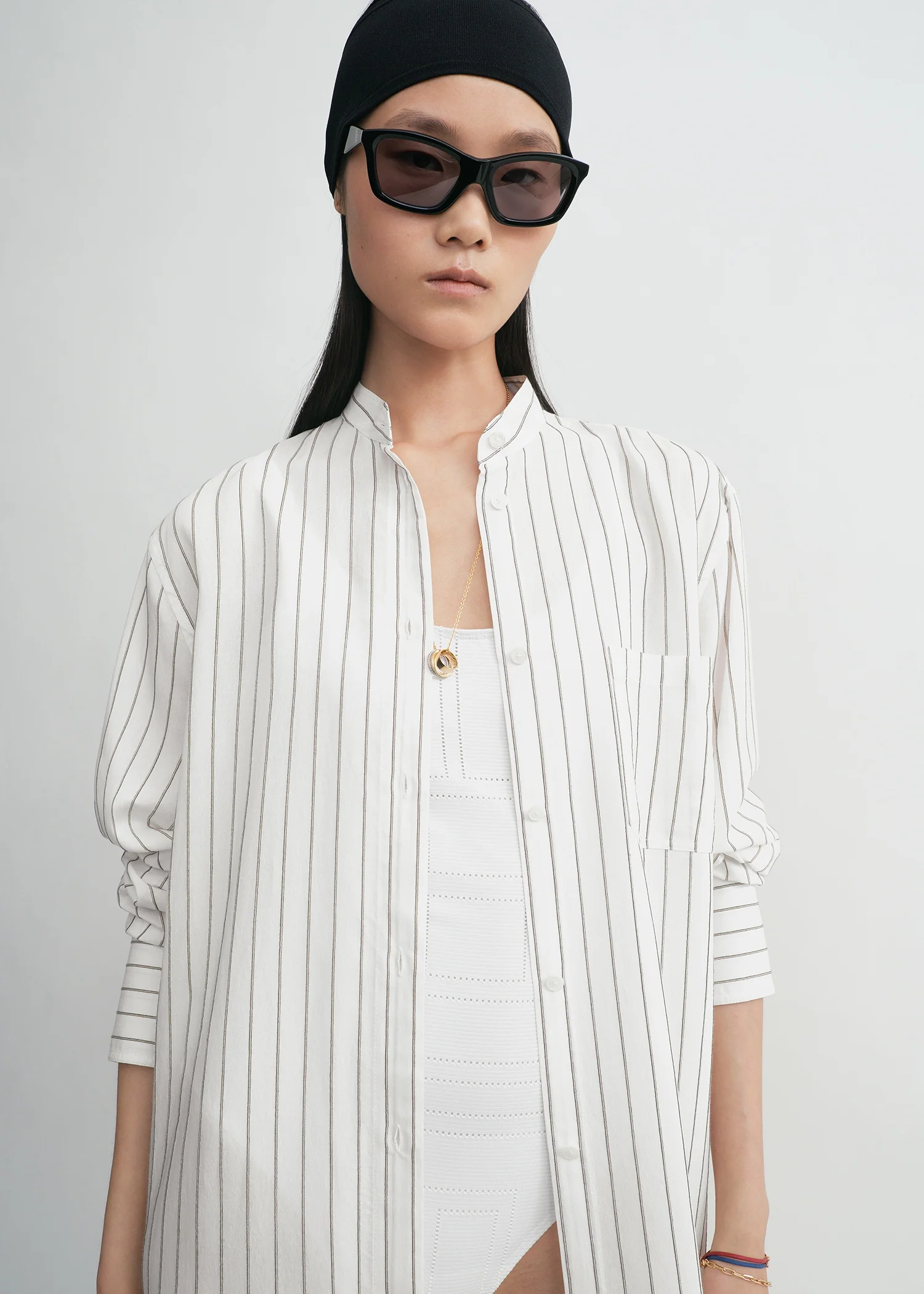 Striped summer tunic white/oyster - Image 4