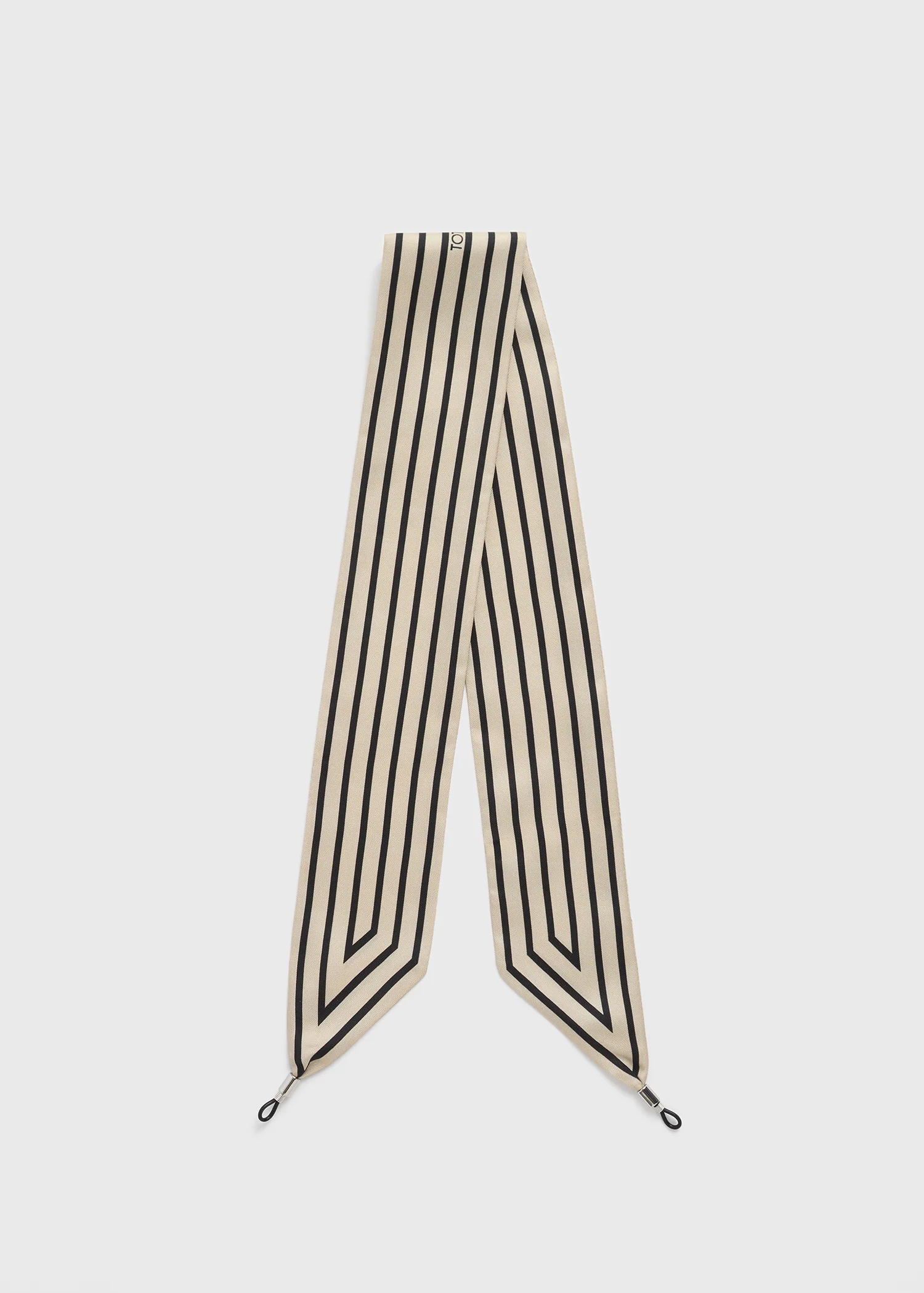 Striped sunglasses scarf ecru/black