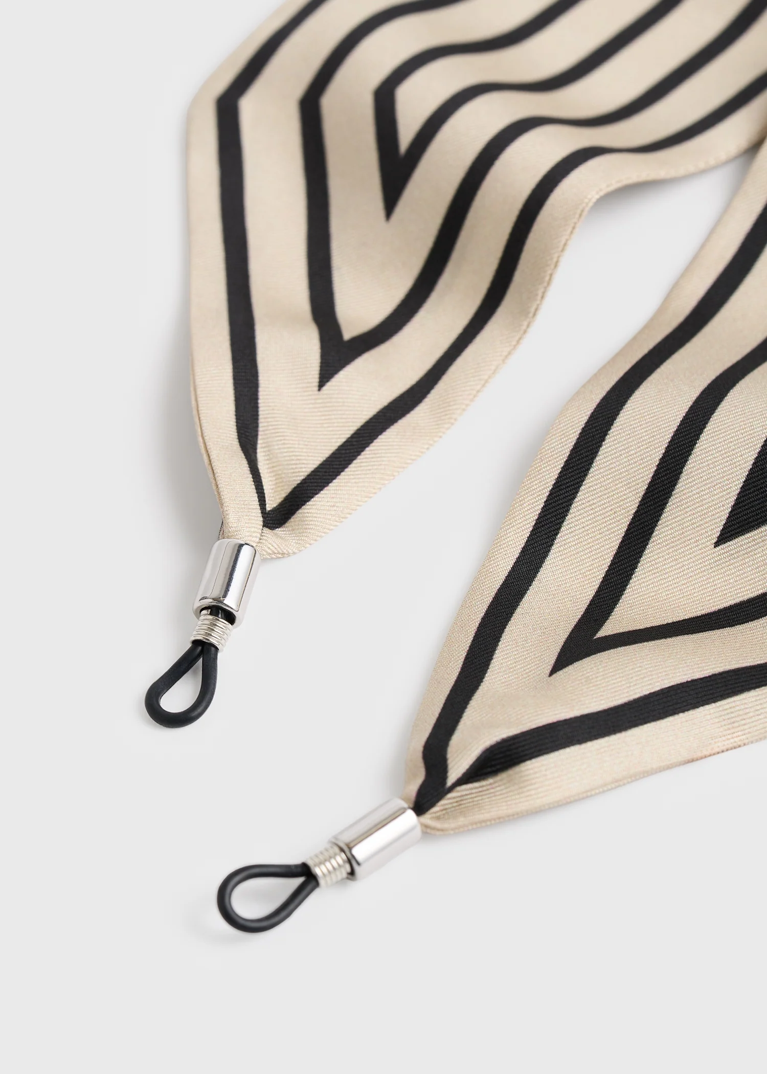 Striped sunglasses scarf ecru/black - Image 4