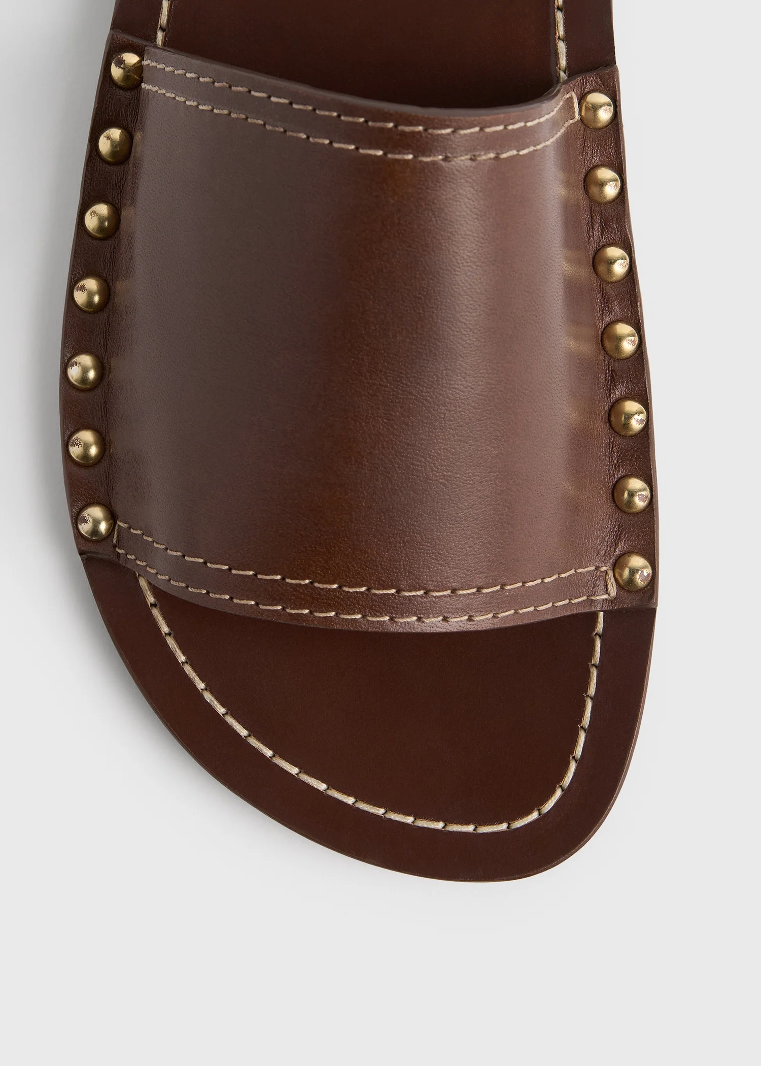 Studded leather slides sienna - Image 6