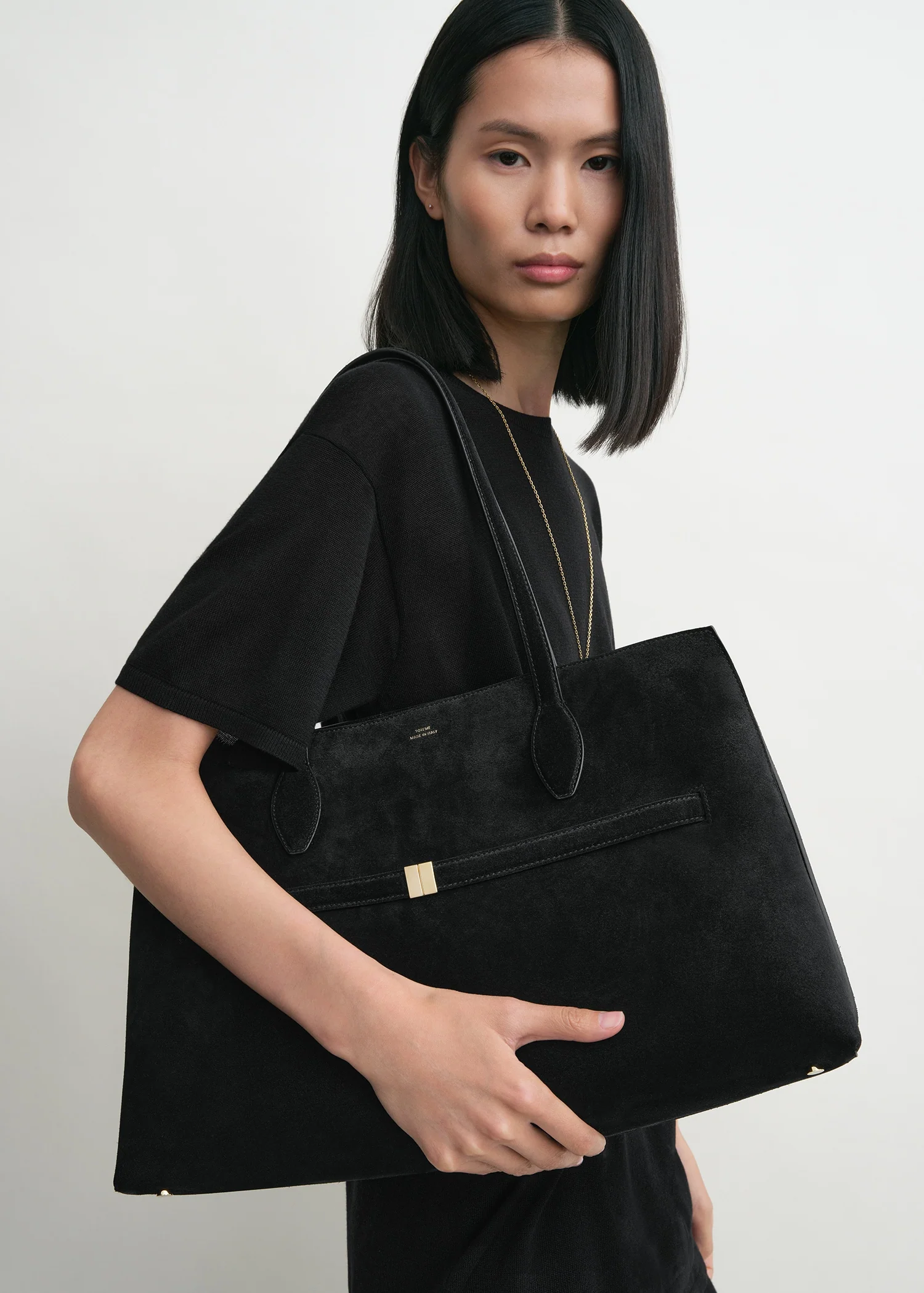 Suede lounge tote black - Image 2