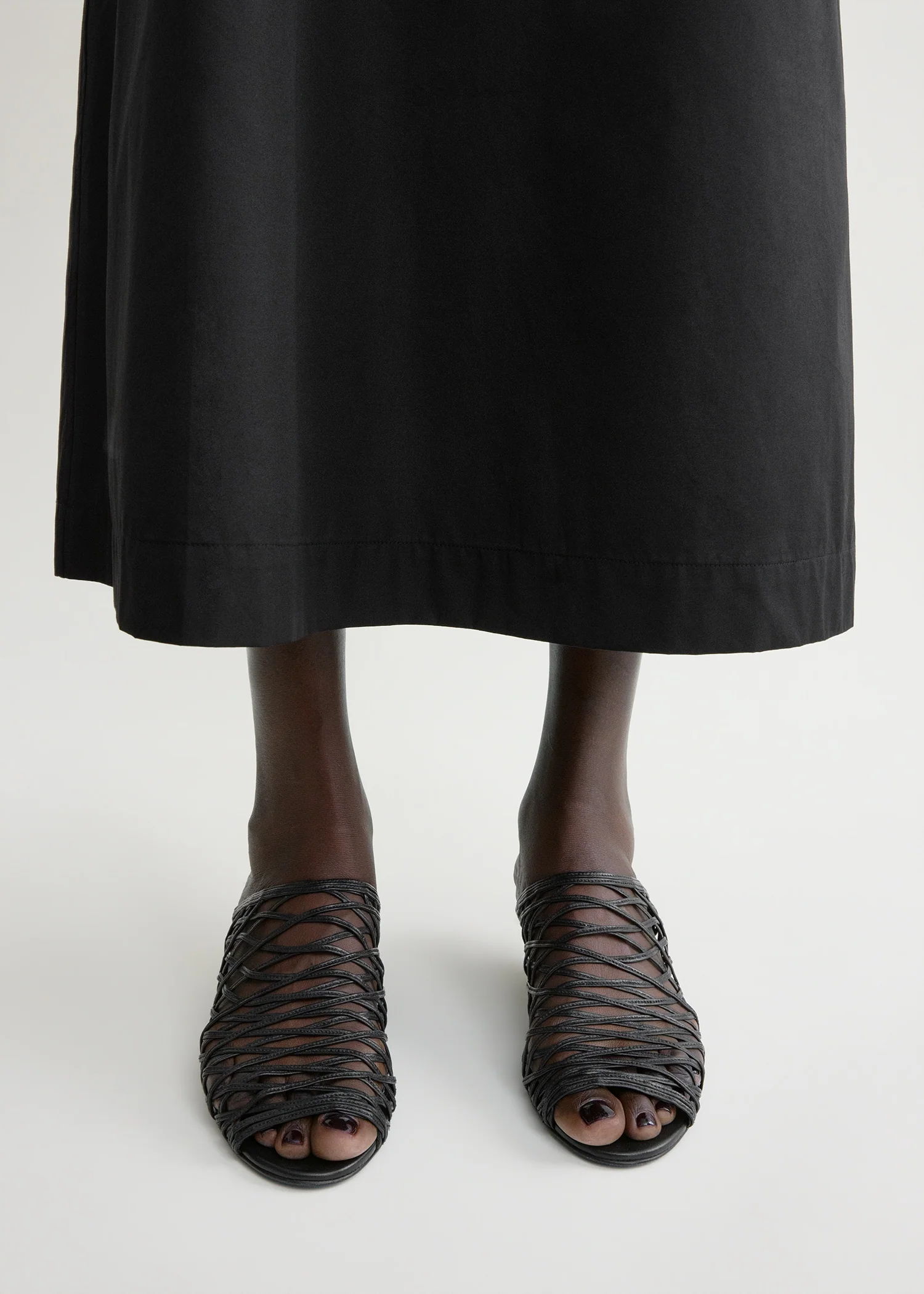Summer woven mules black - Image 2