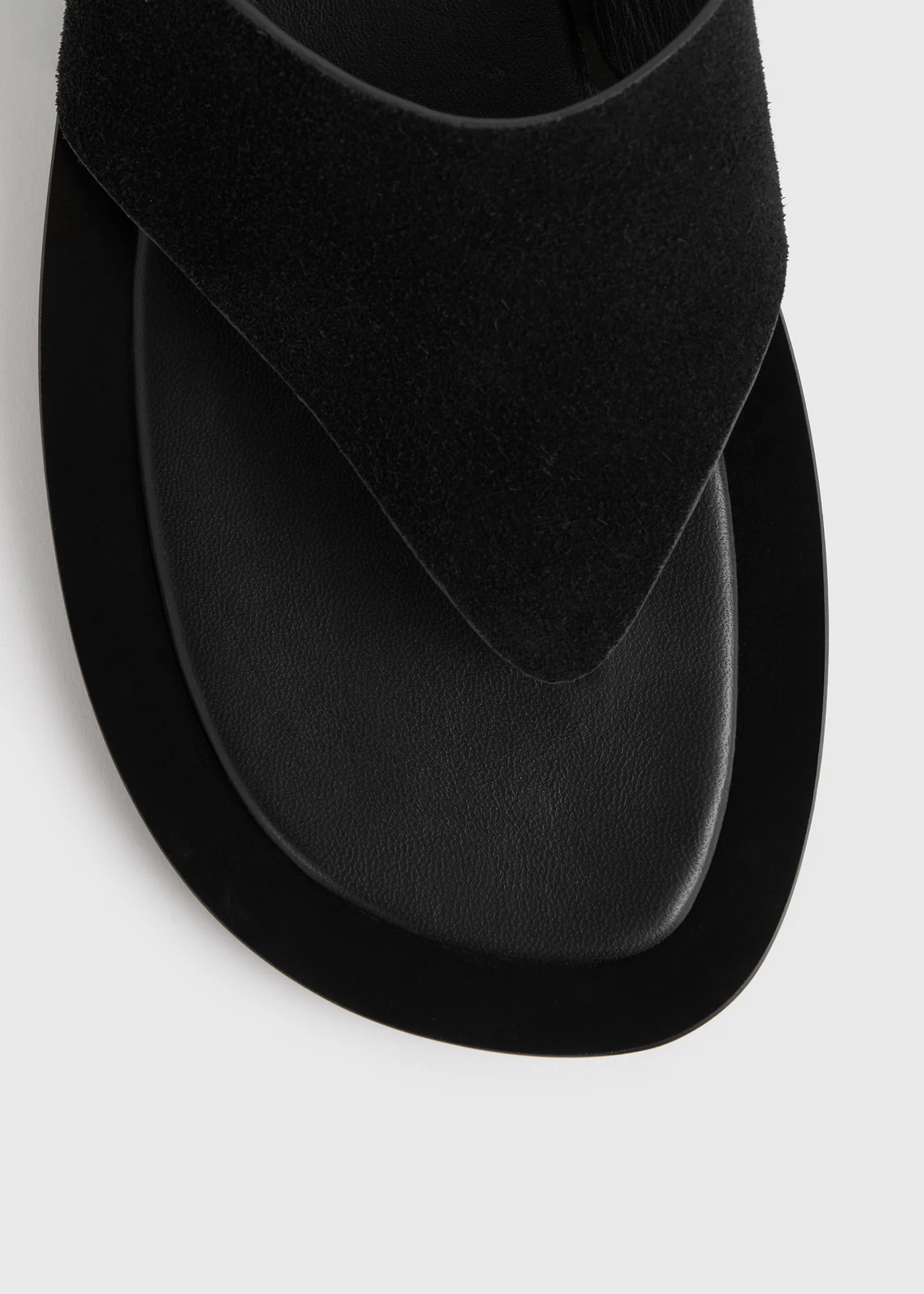 T-bar suede sandals black - Image 7