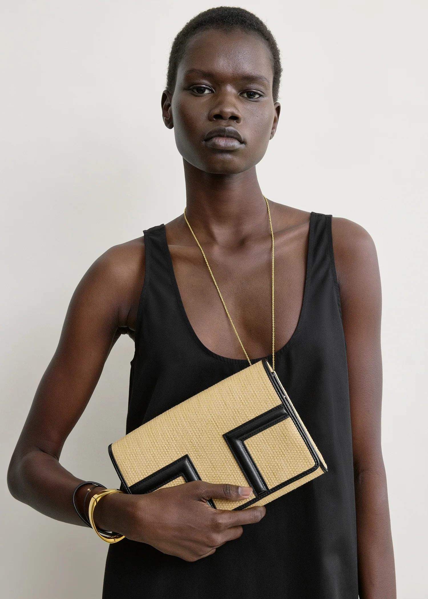 T-flap woven envelope natural/black - Image 3