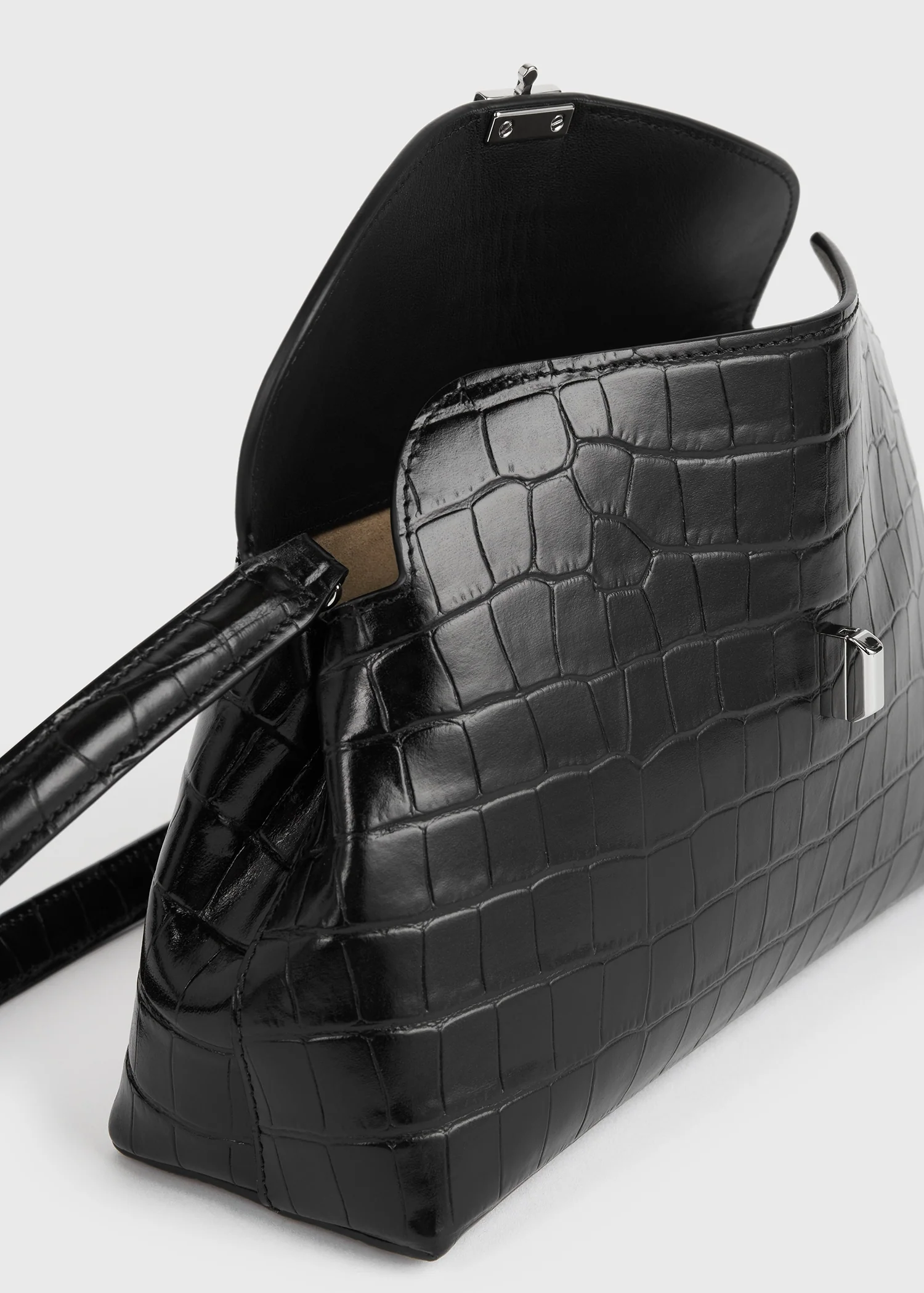 T-lock croco-embossed clutch black - Image 5