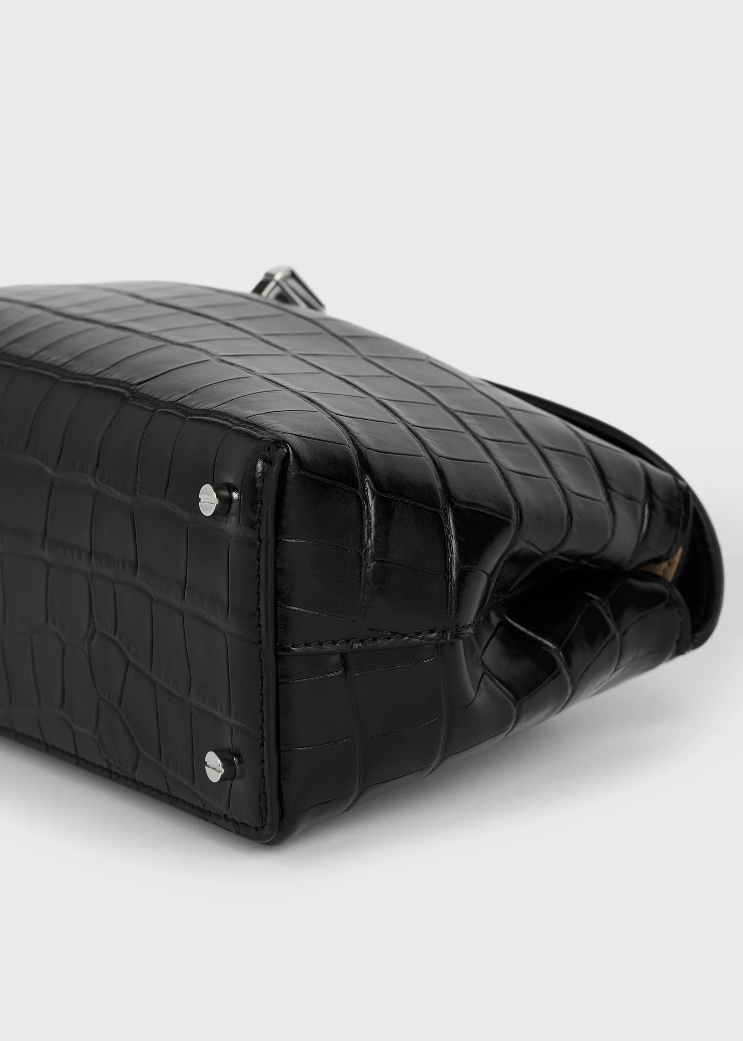 T-lock croco-embossed clutch black - Image 8
