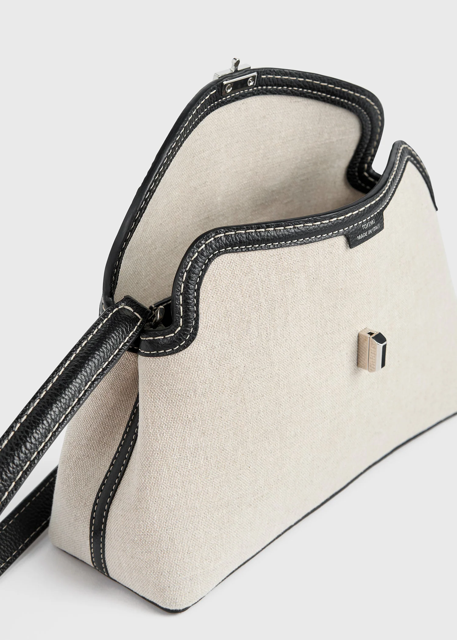 T-lock canvas clutch ecru/black - Image 4