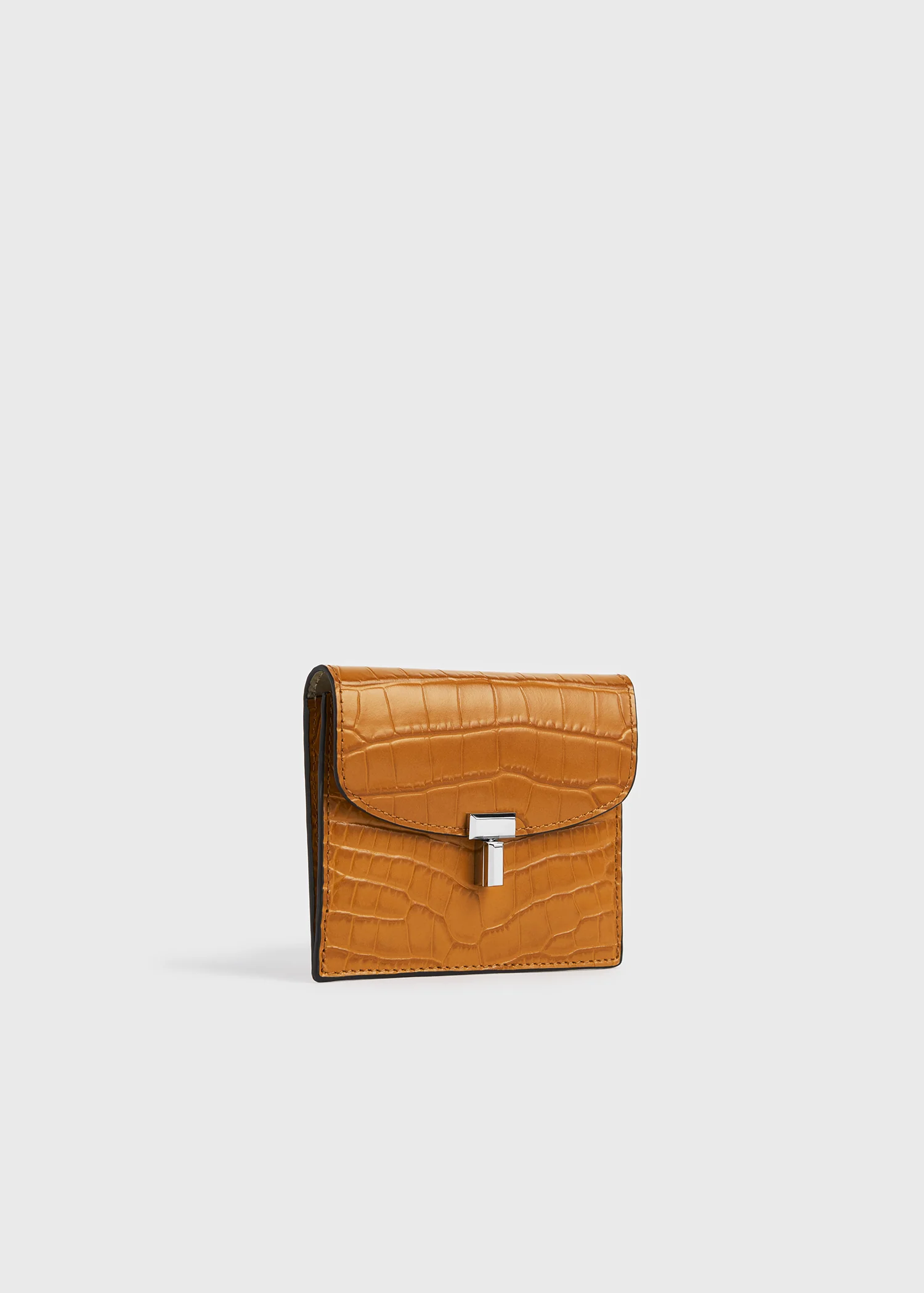 T-lock croco-embossed cardholder tangerine - Image 3