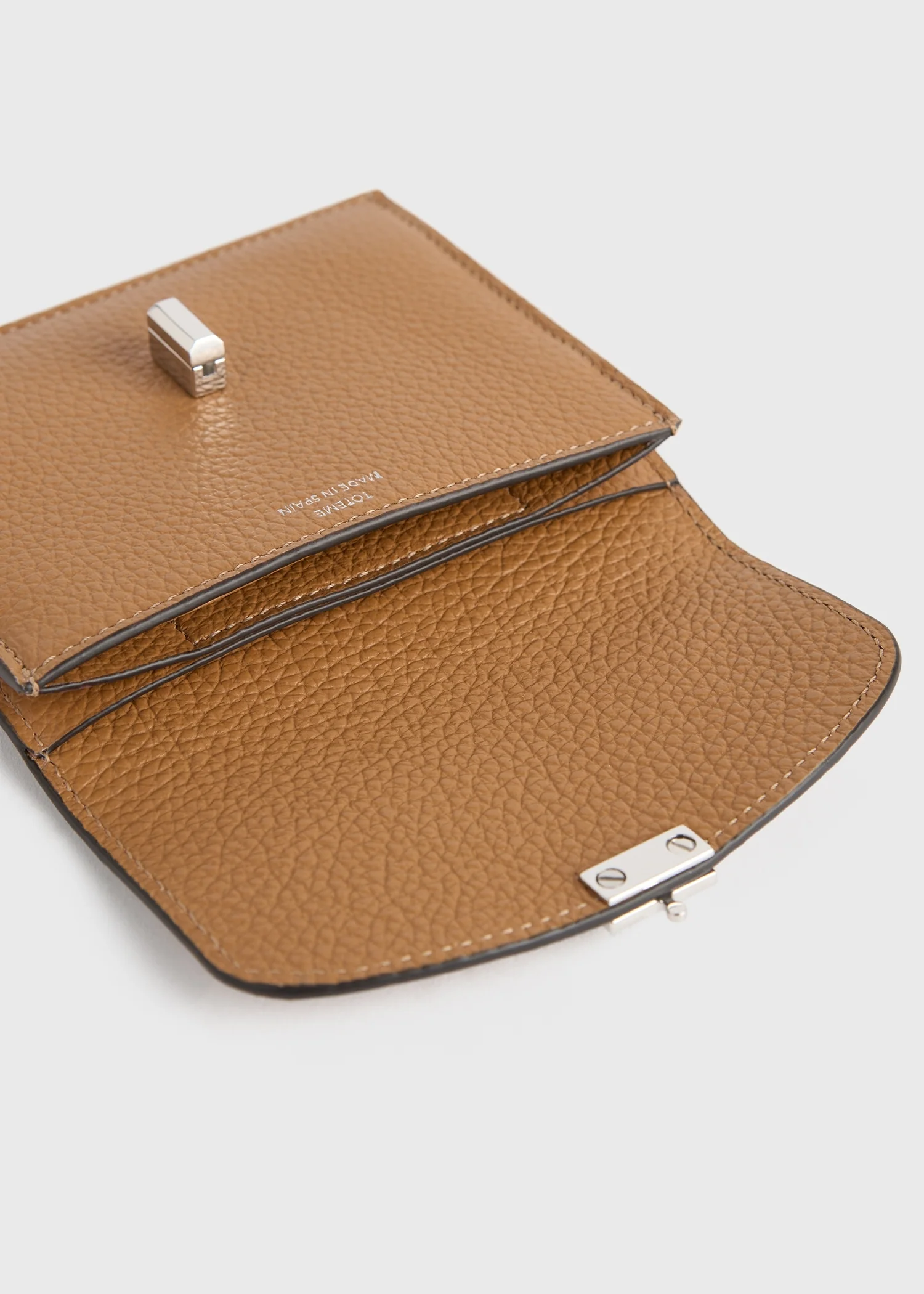 T-lock grained-leather cardholder tan - Image 4