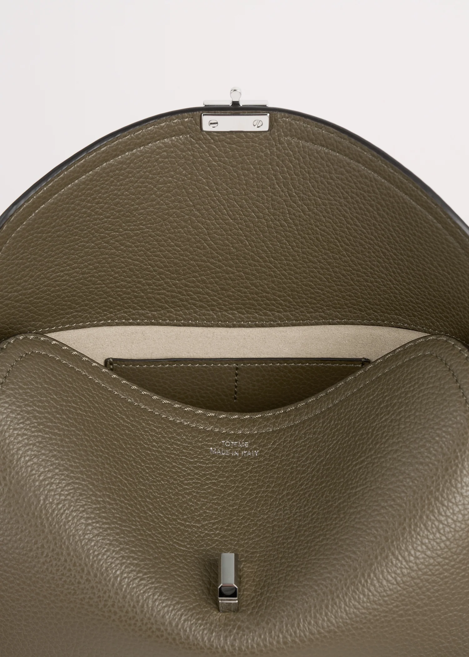 T-lock grained-leather clutch dark taupe - Image 6