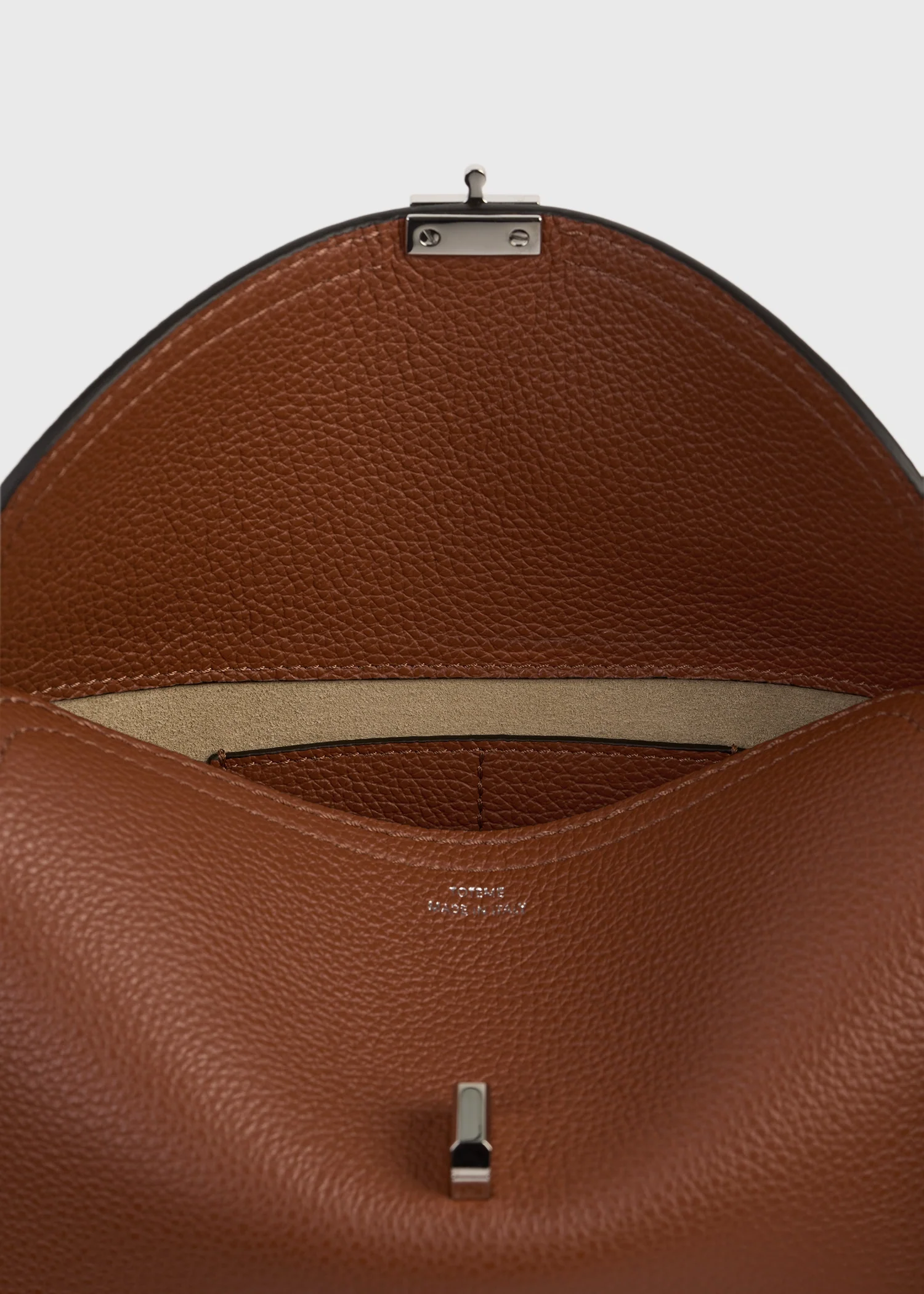T-lock grained-leather clutch sienna - Image 7