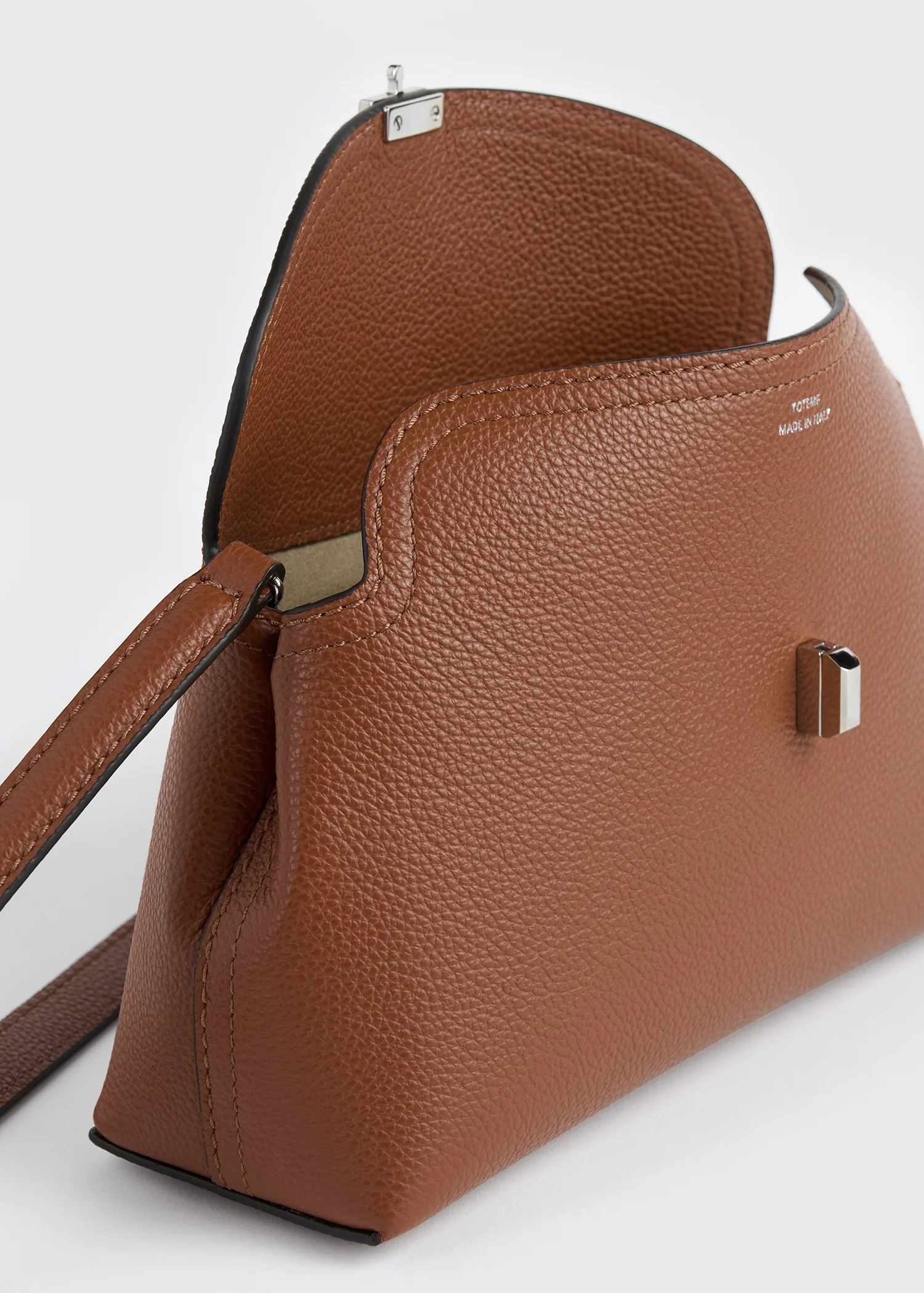 T-lock grained-leather clutch sienna - Image 8