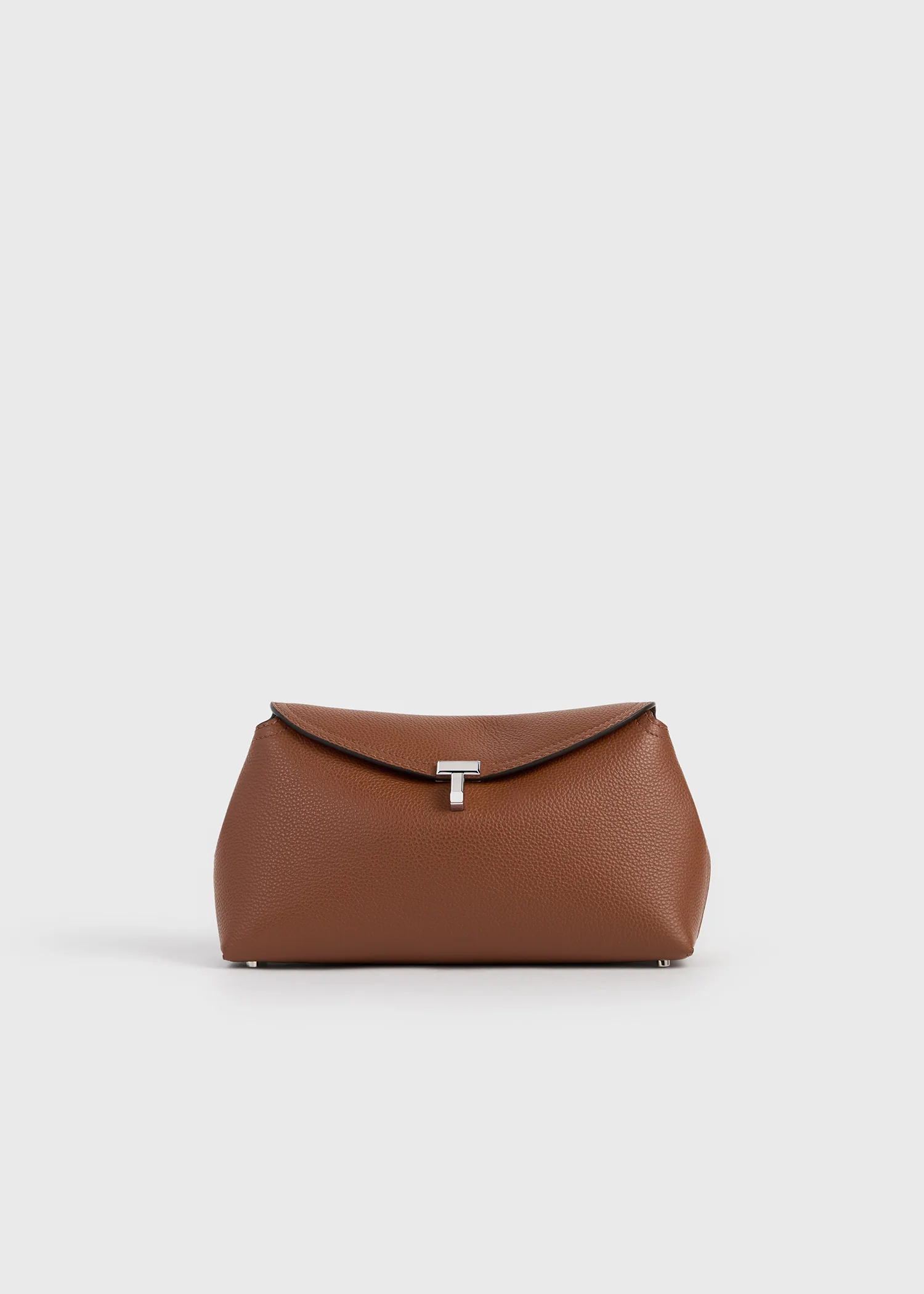 T-lock grained-leather clutch sienna - Image 9