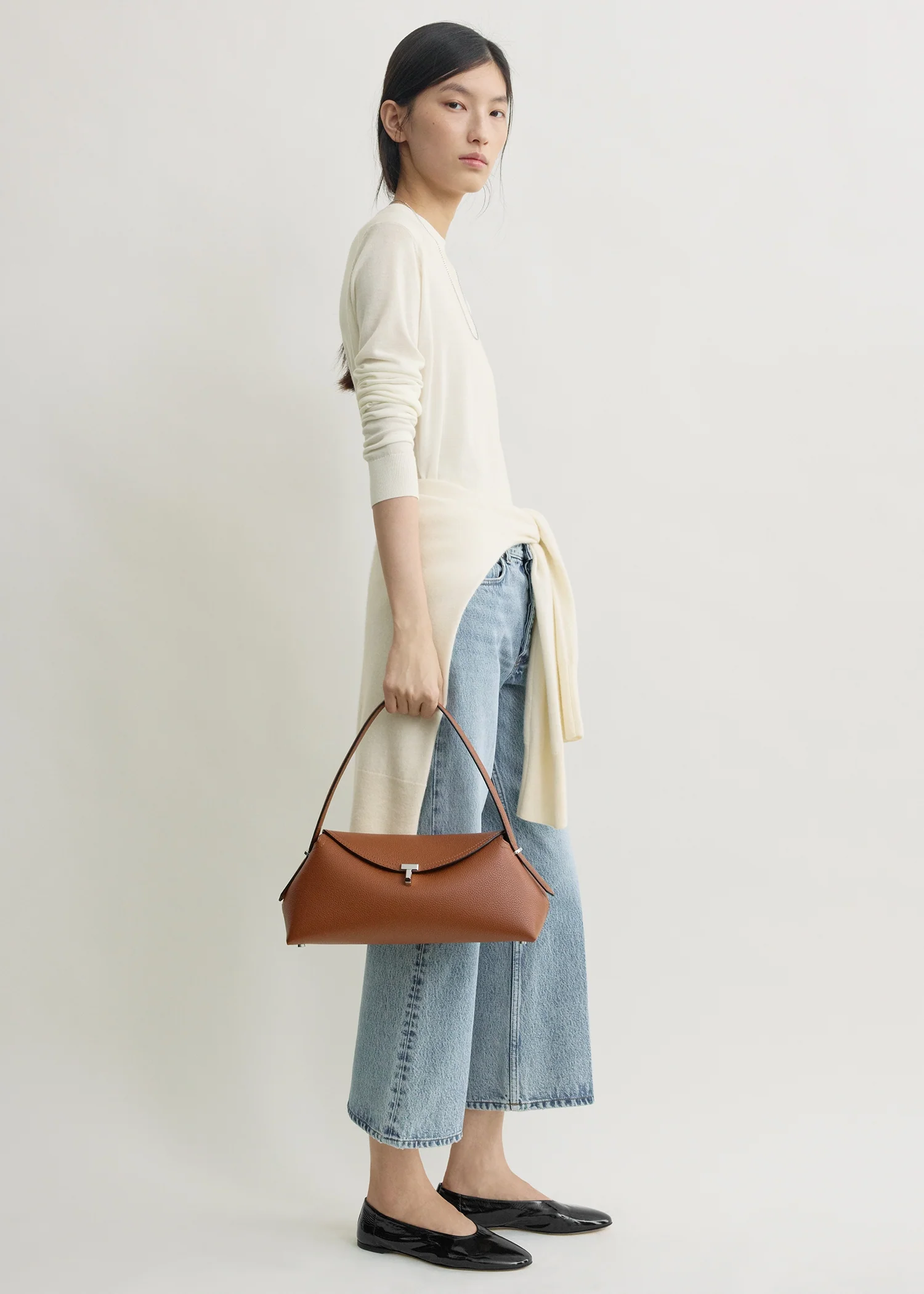 T-lock grained-leather shoulder sienna - Image 3