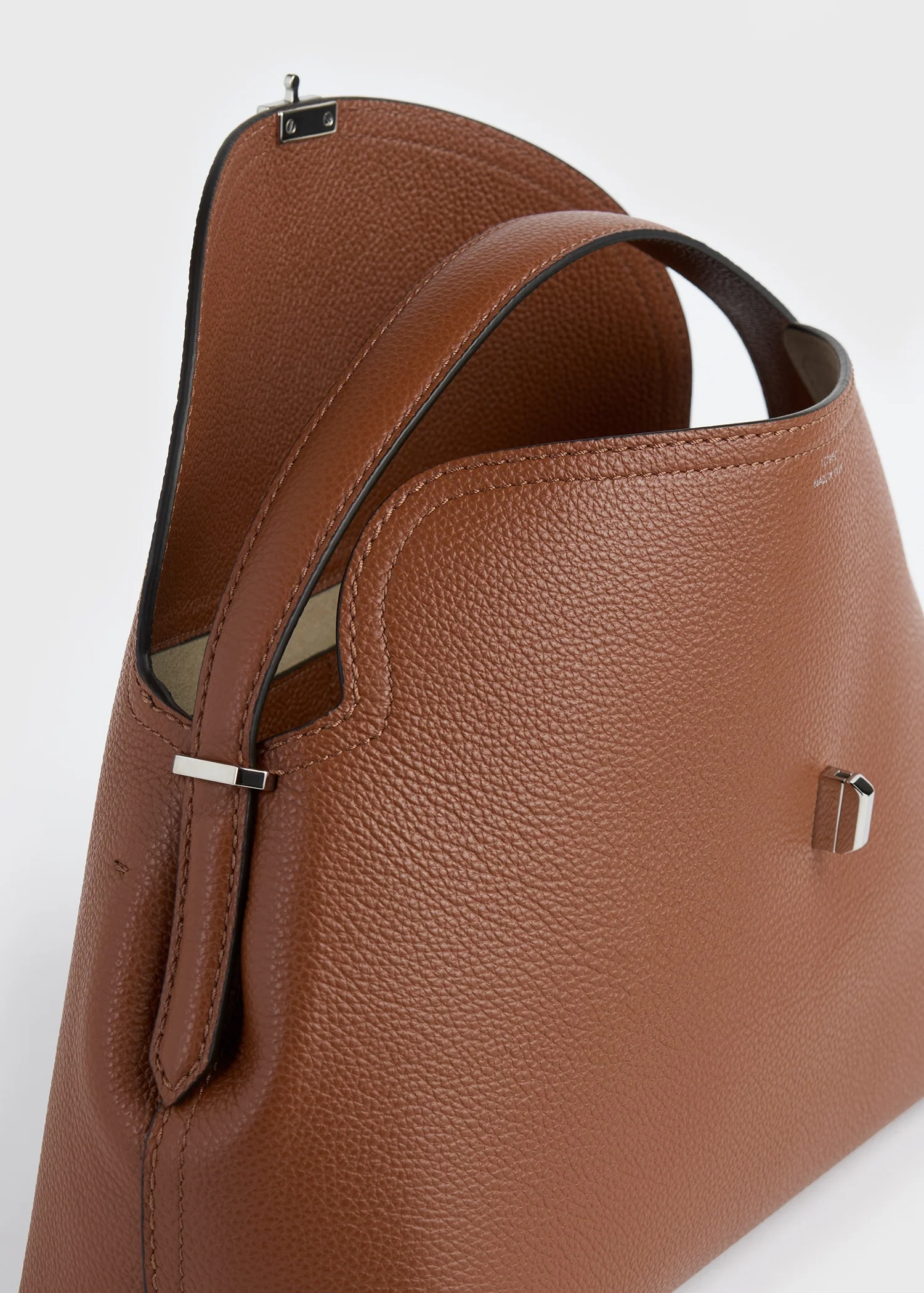 T-lock grained-leather top handle sienna - Image 8