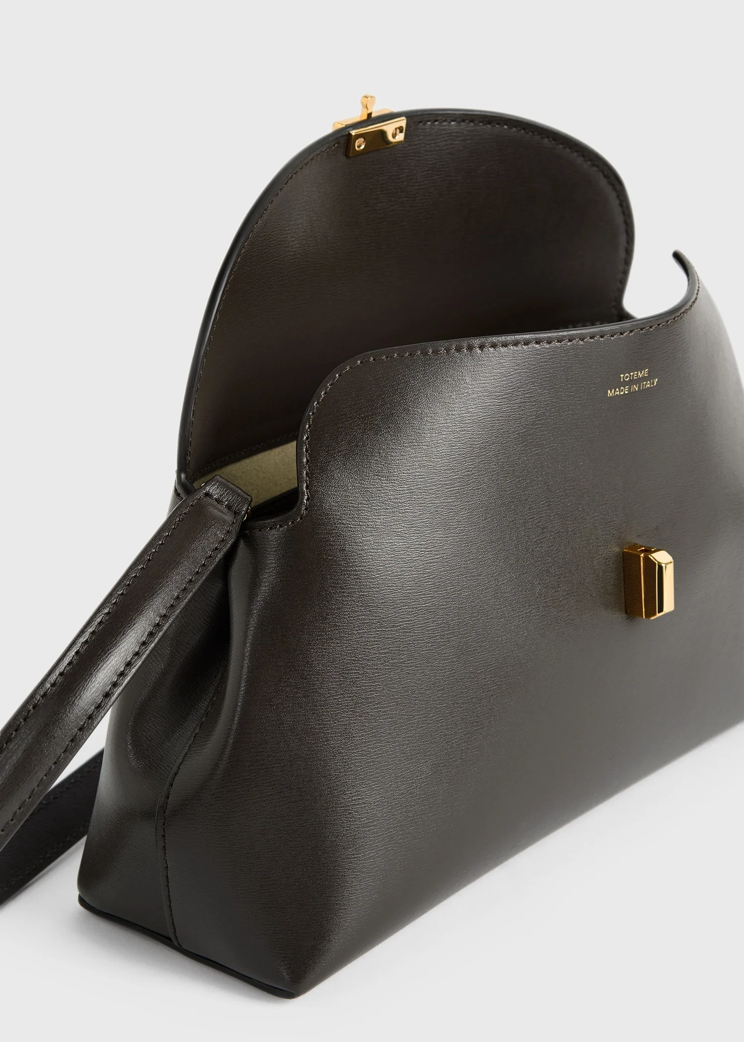 T-lock leather clutch bark - Image 7