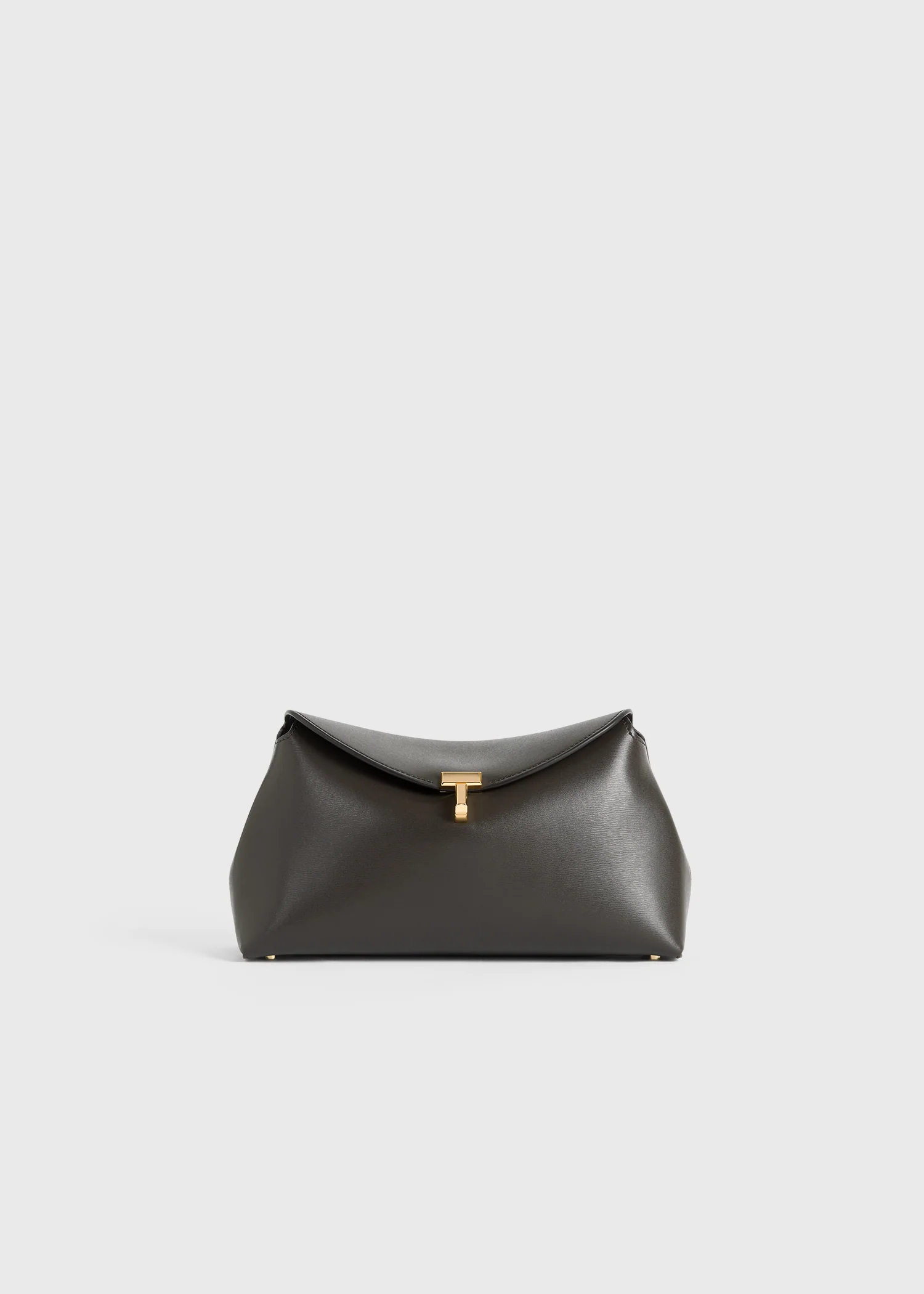 T-lock leather clutch bark - Image 9