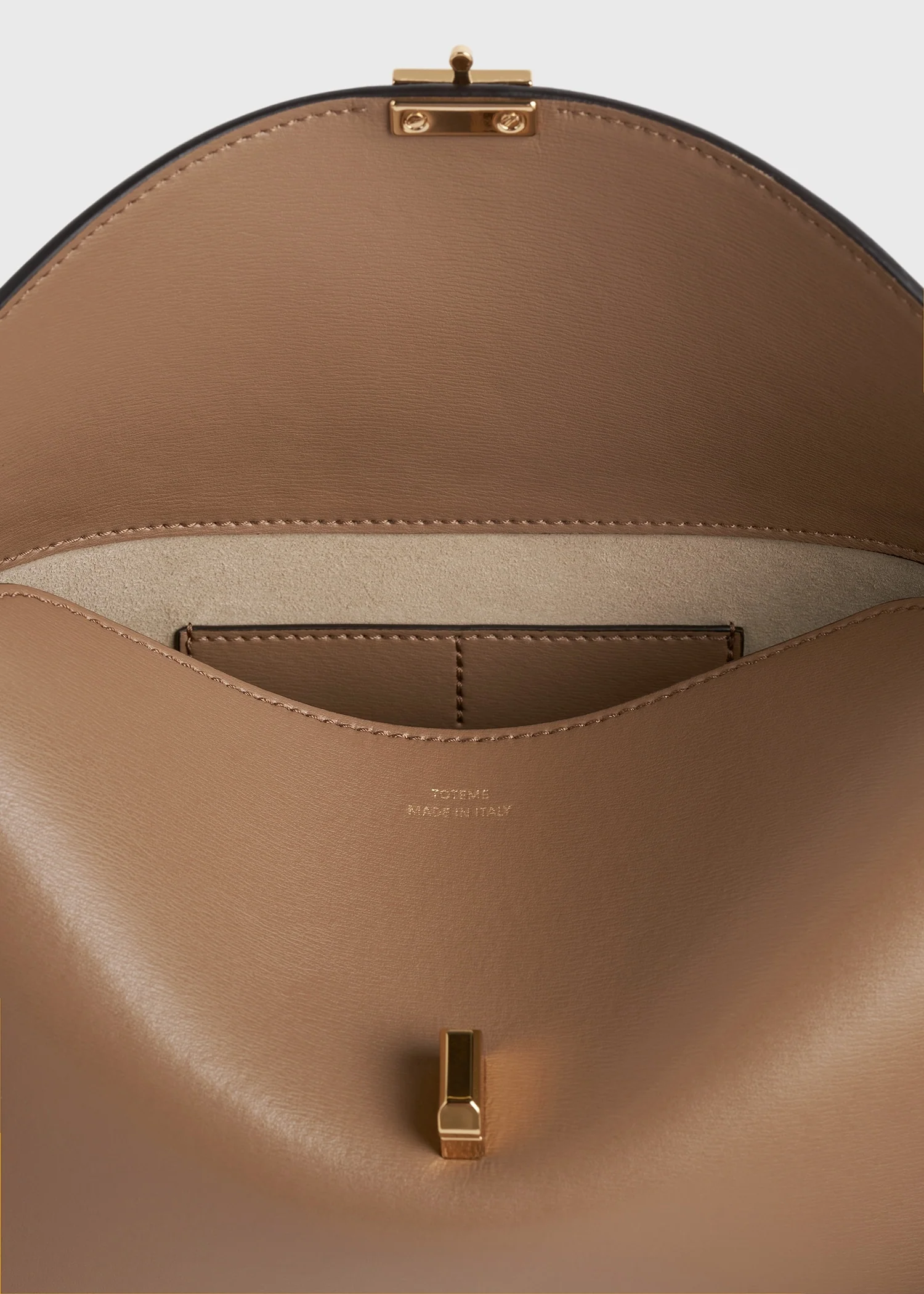T-lock leather clutch camel - Image 7