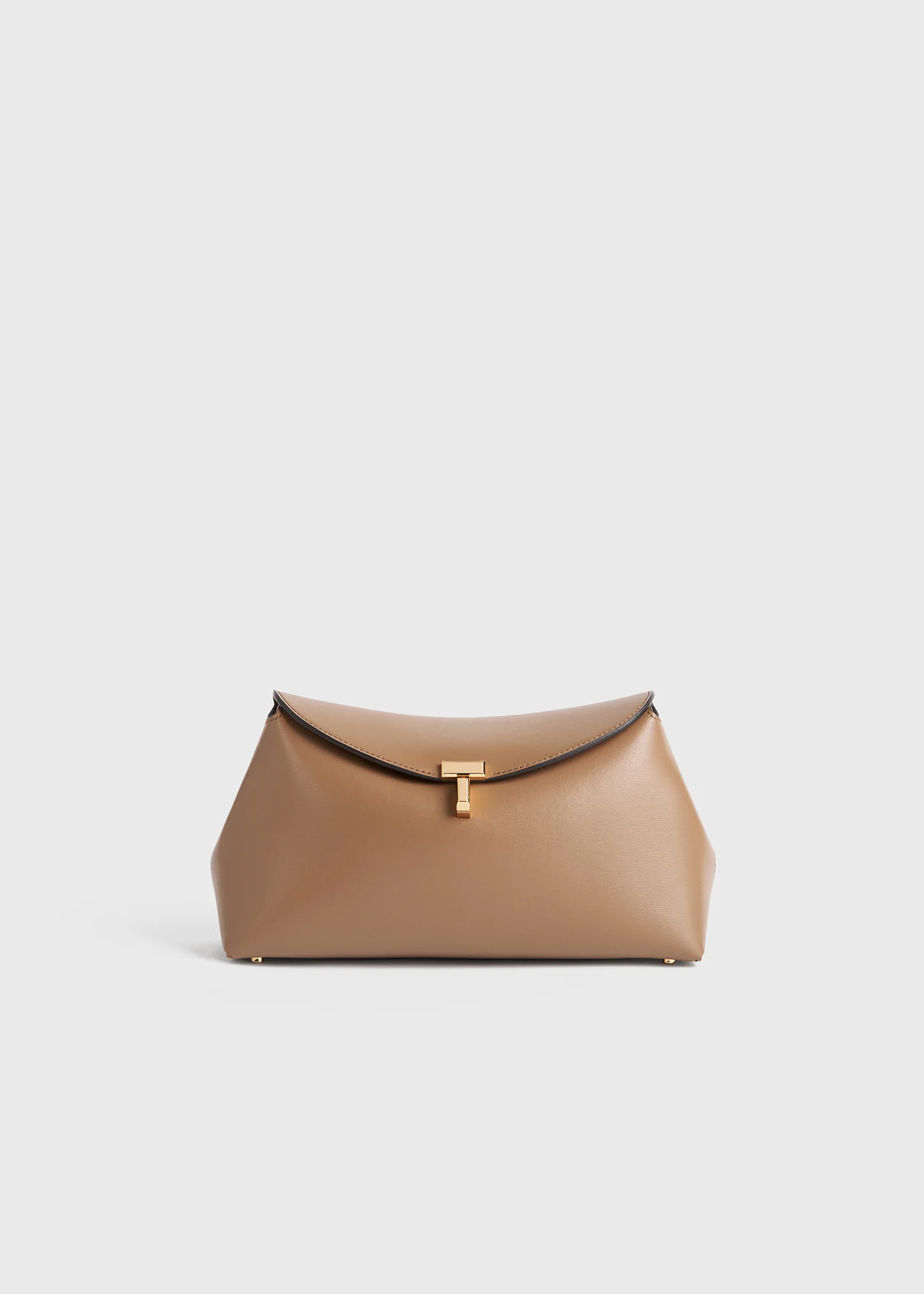T-lock leather clutch camel - Image 9