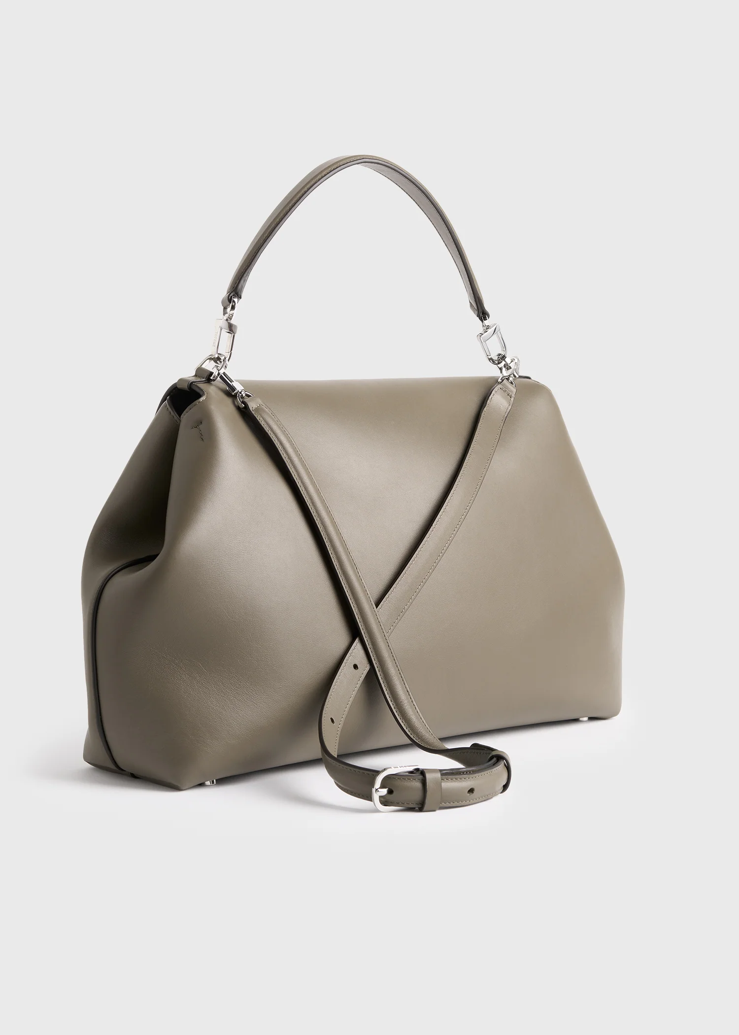 T-lock leather satchel taupe - Image 4