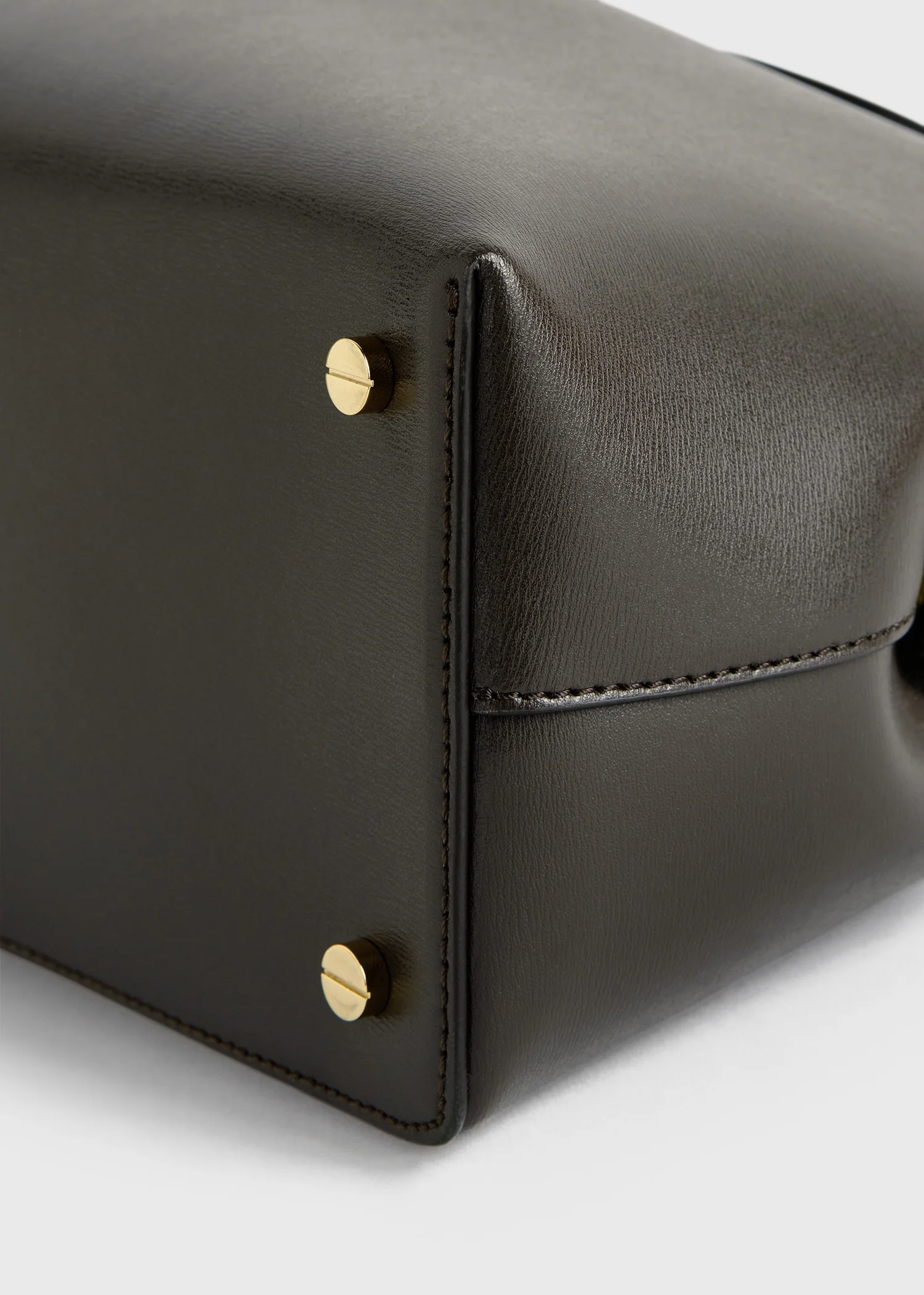 T-lock leather top handle bark - Image 6