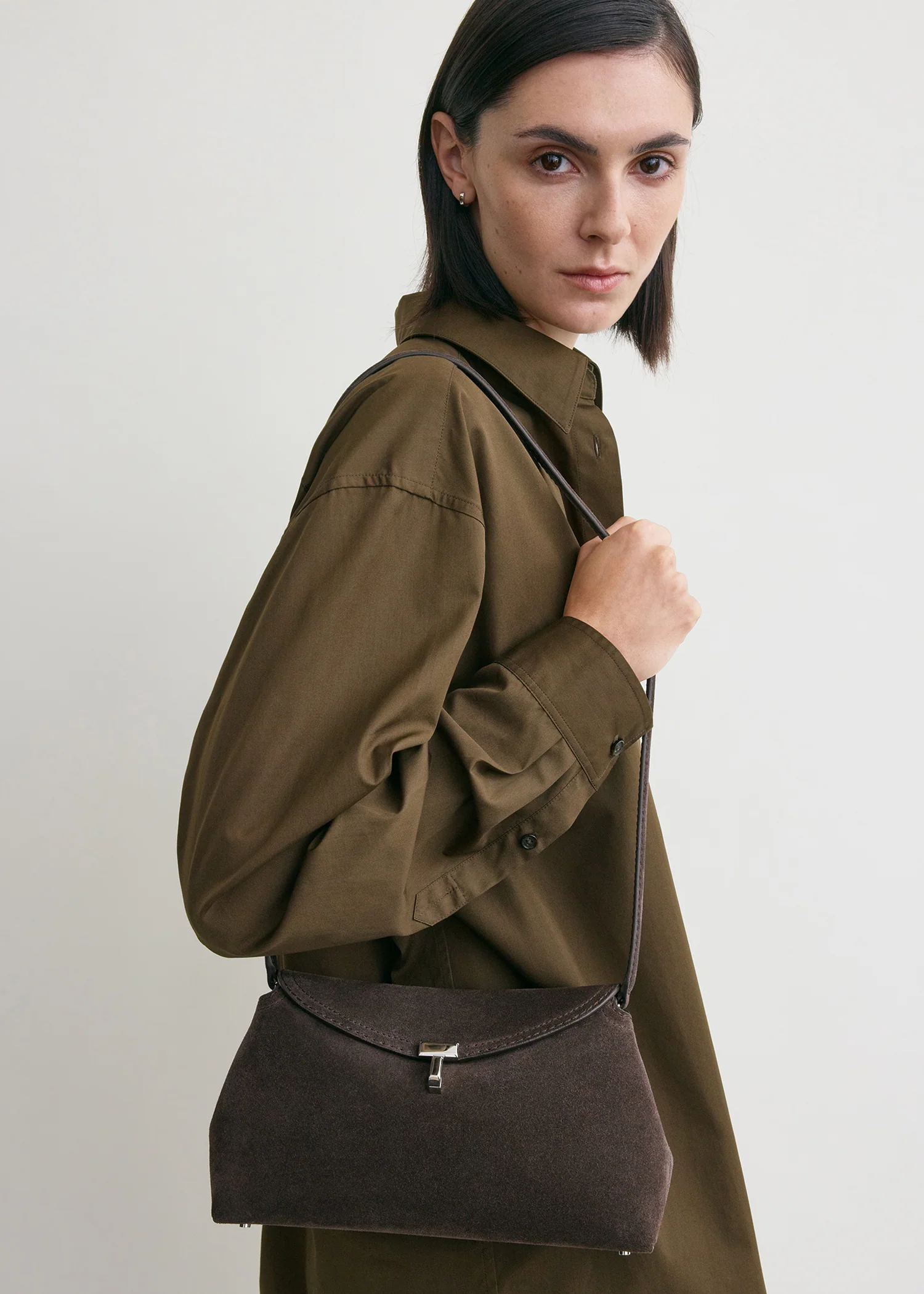 T-lock suede clutch brown - Image 2