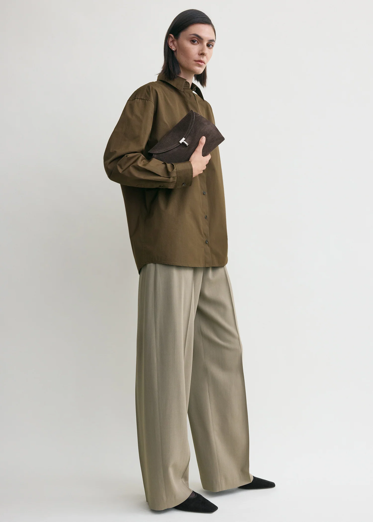 T-lock suede clutch brown - Image 3