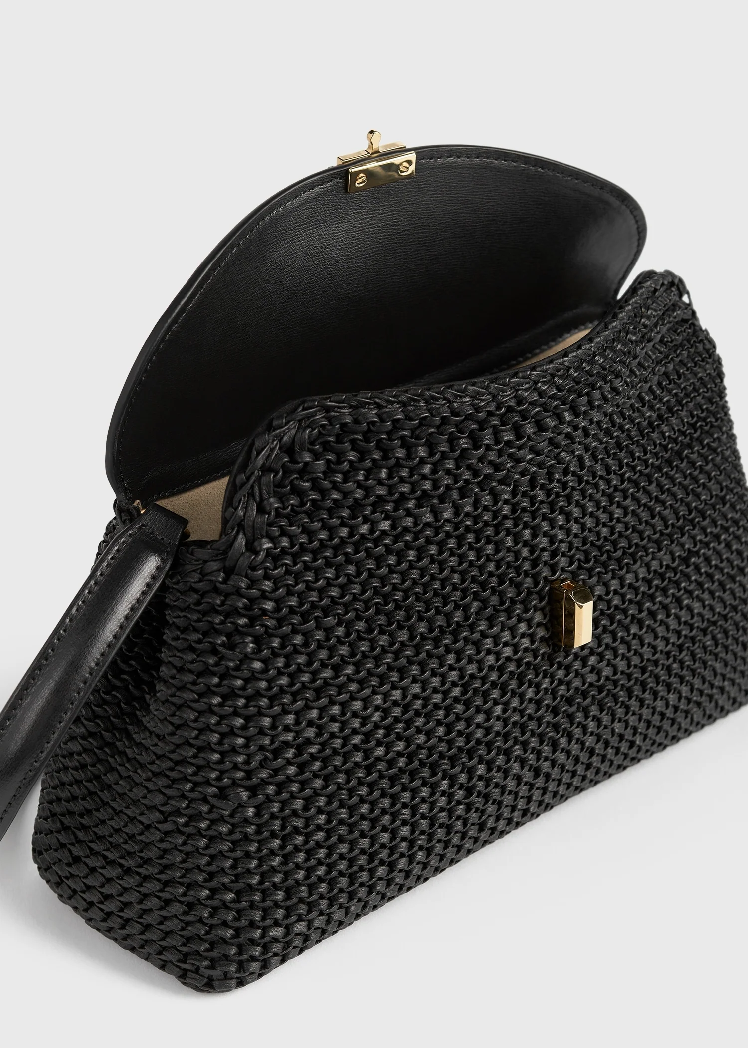 T-lock woven-leather clutch black - Image 5
