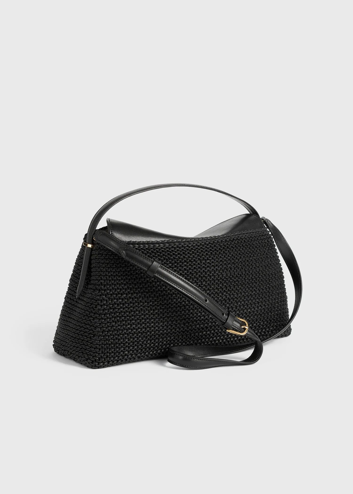 T-lock woven-leather top handle black - Image 4