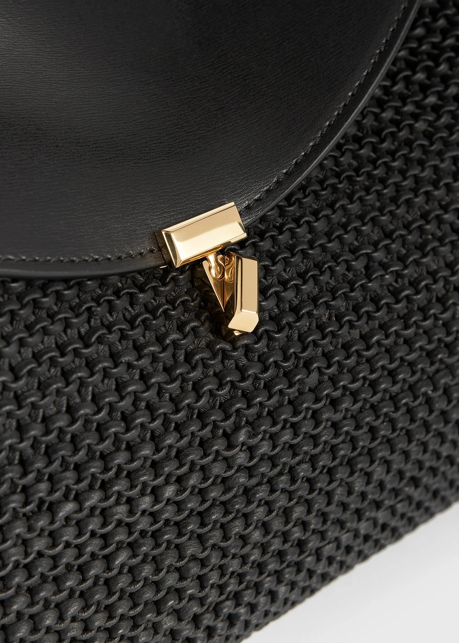 T-lock woven-leather top handle black - Image 5