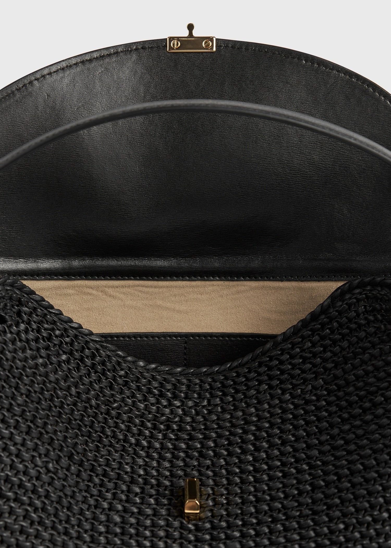 T-lock woven-leather top handle black - Image 6