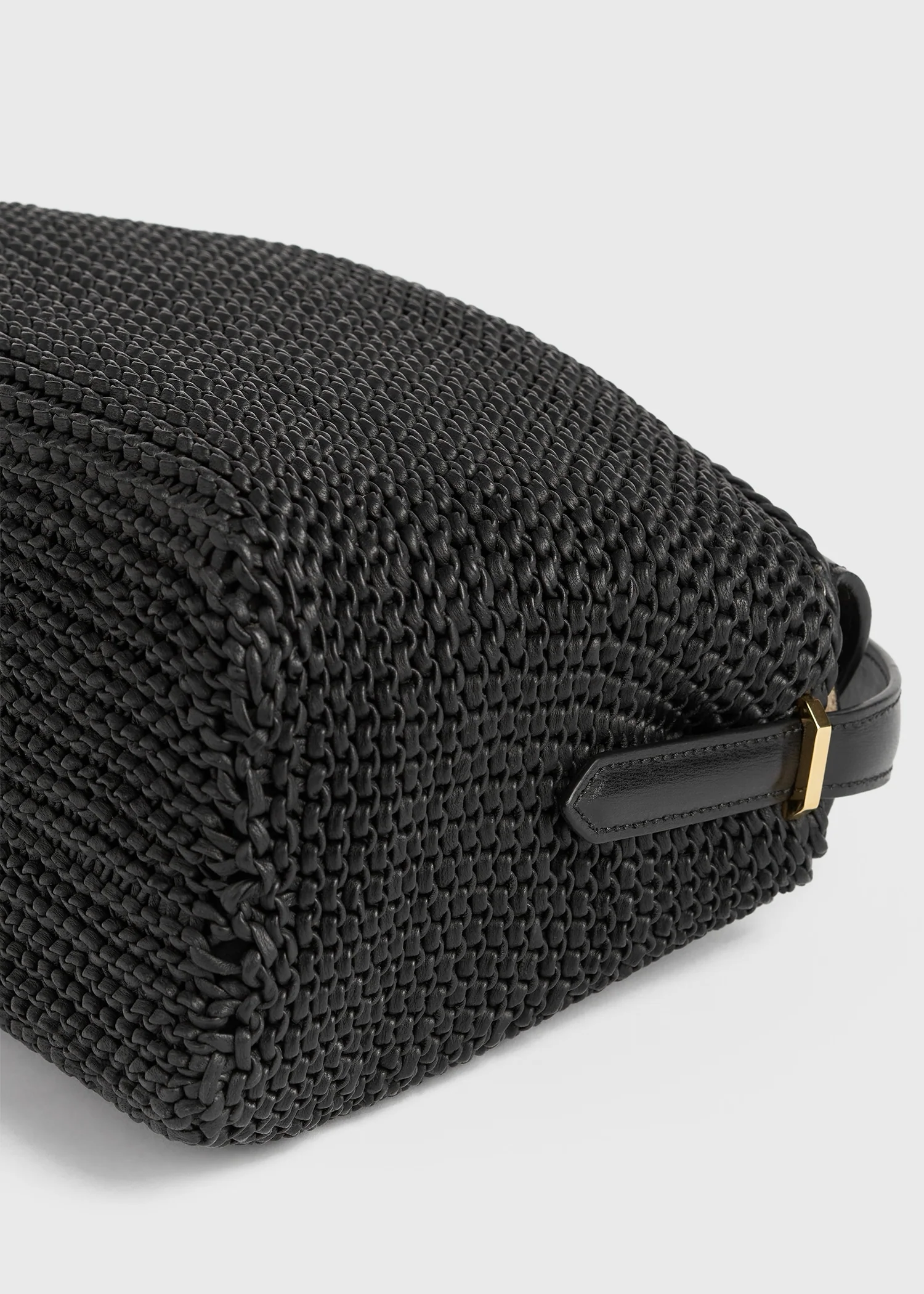 T-lock woven-leather top handle black - Image 8