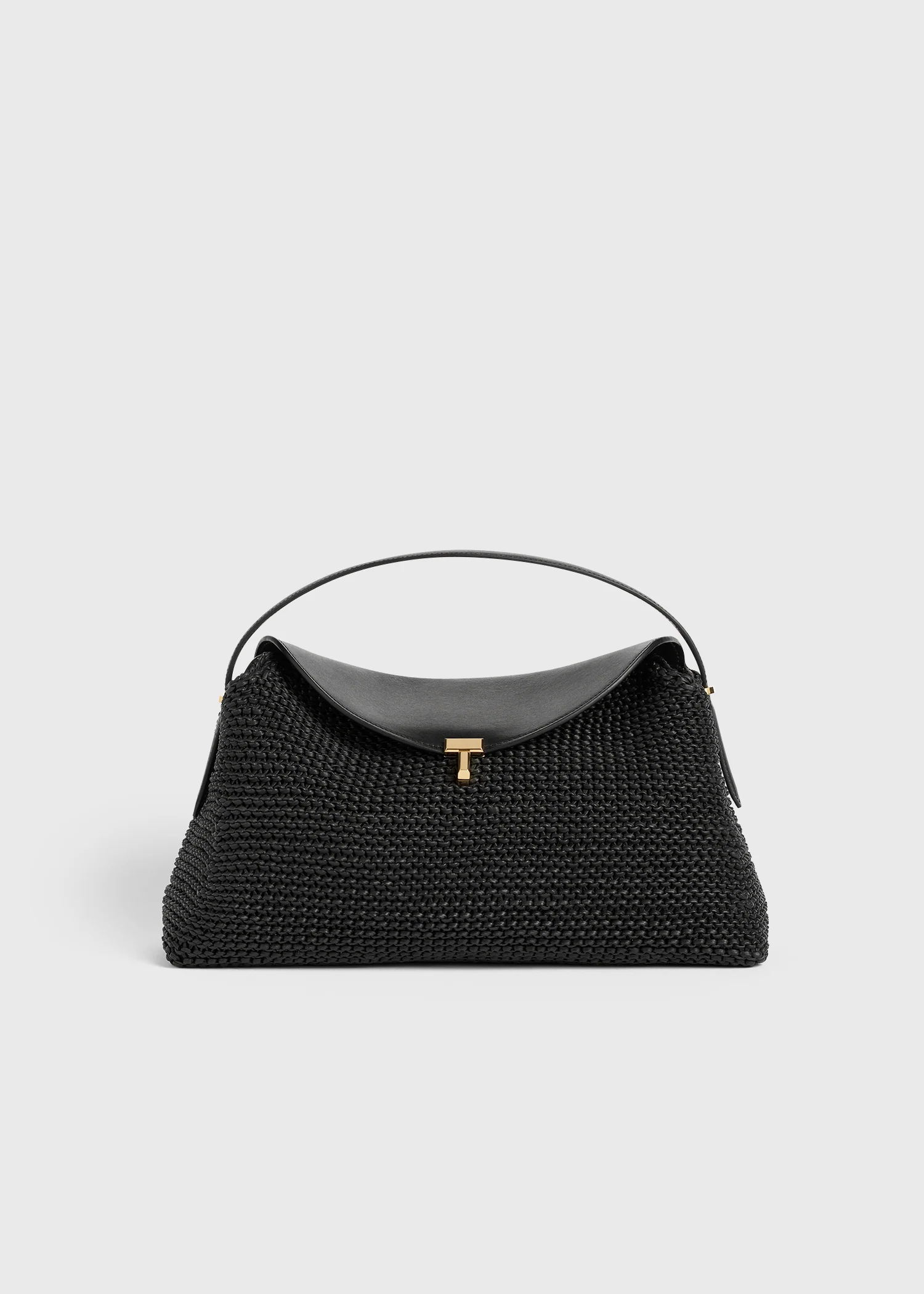 T-lock woven-leather top handle black - Image 9