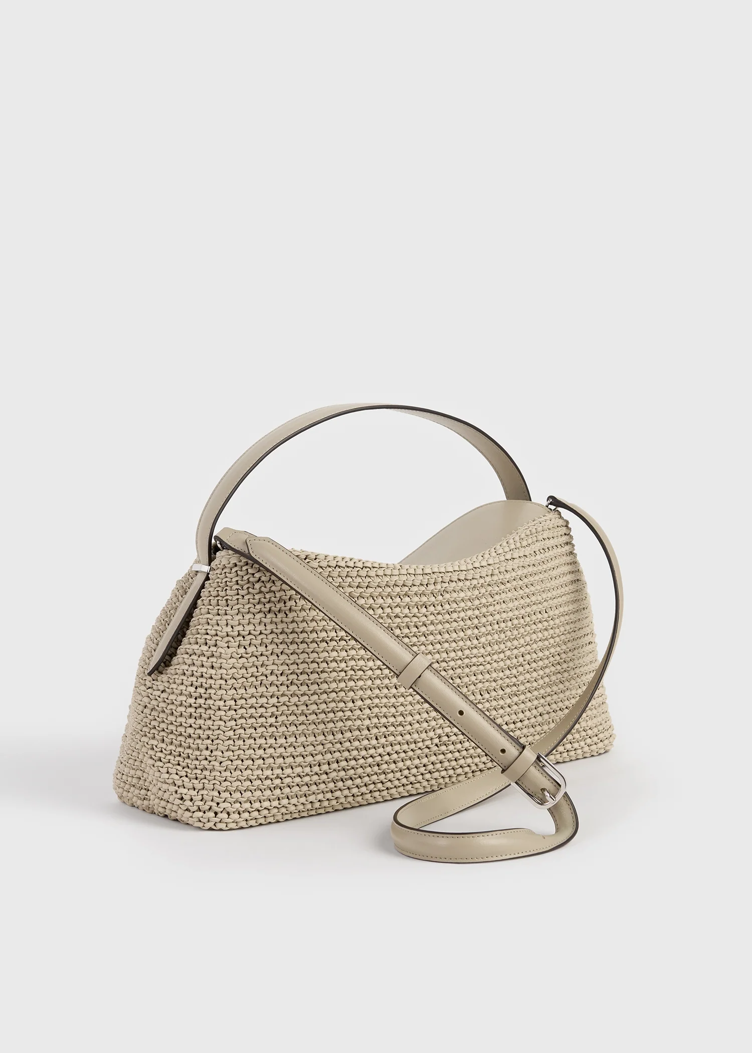 T-lock woven-leather top handle fawn - Image 4