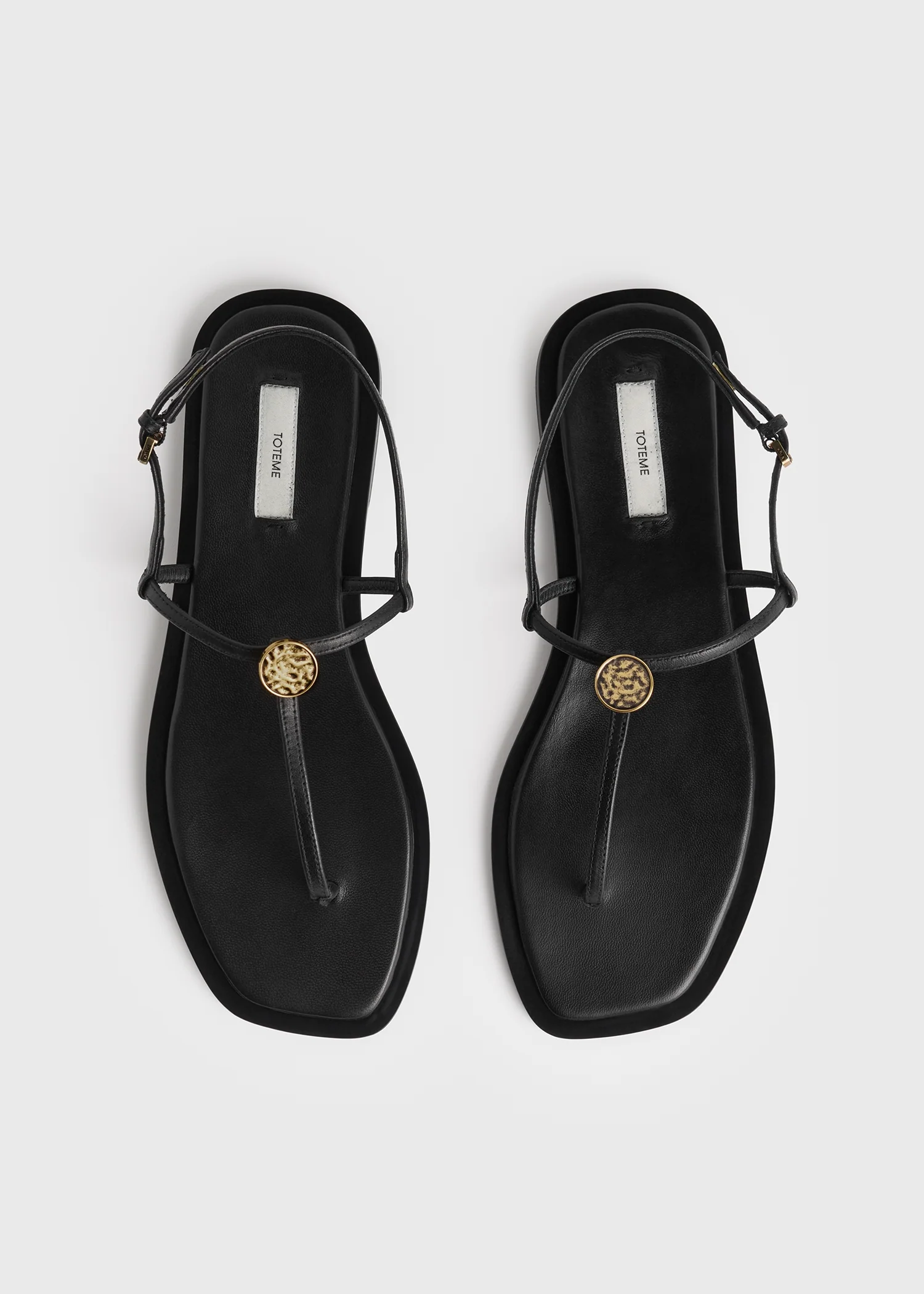 T-strap nappa sandals black - Image 4