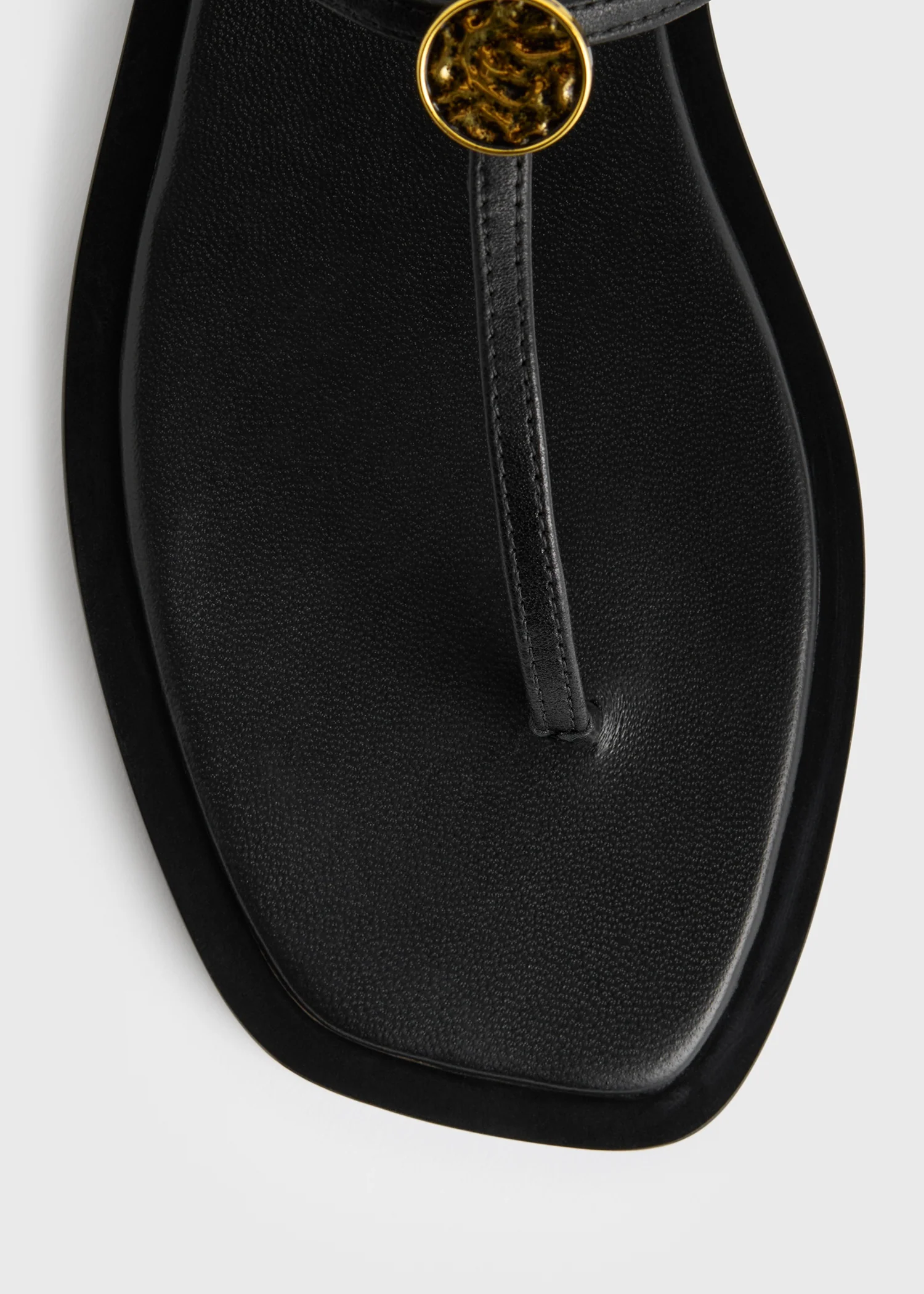 T-strap nappa sandals black - Image 6