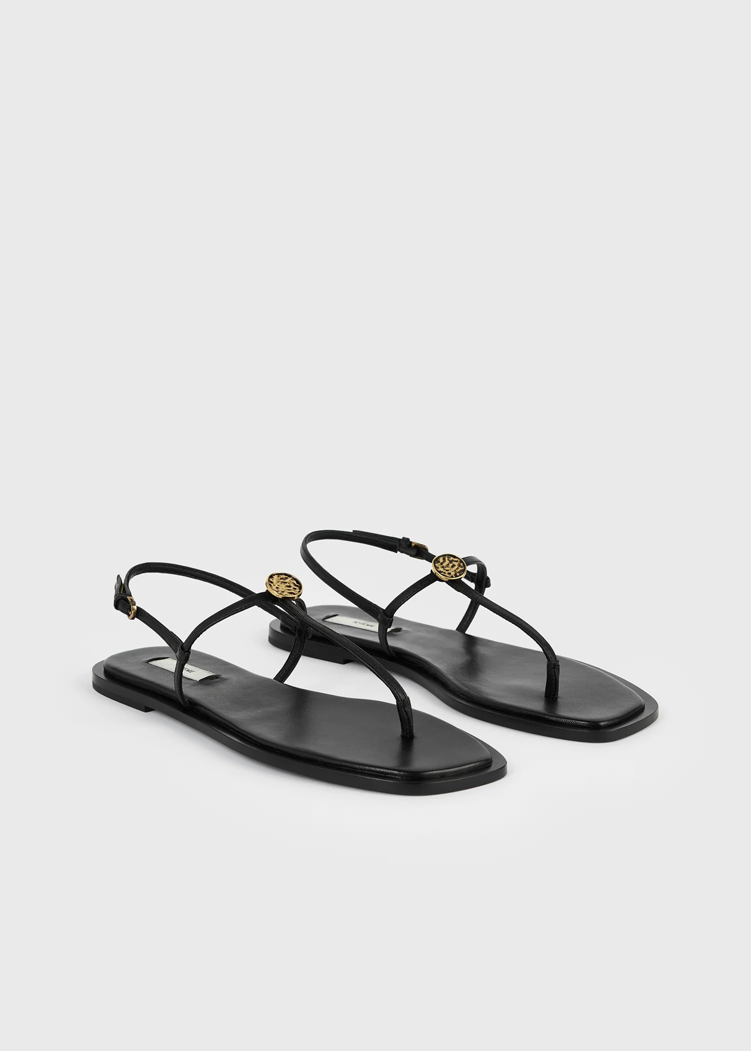T-strap nappa sandals black - Image 7