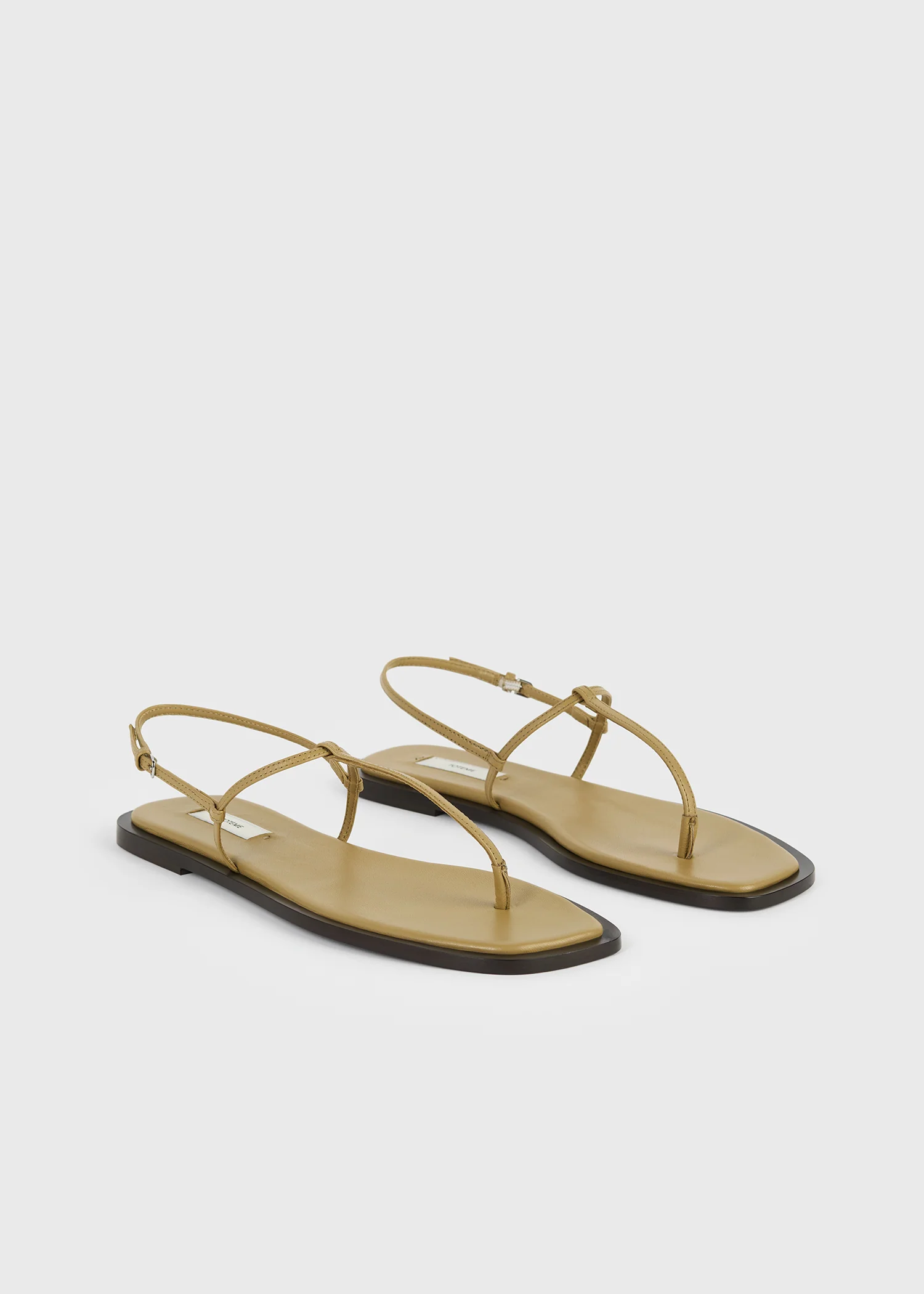 T-strap nappa sandals desert/dark brown - Image 4