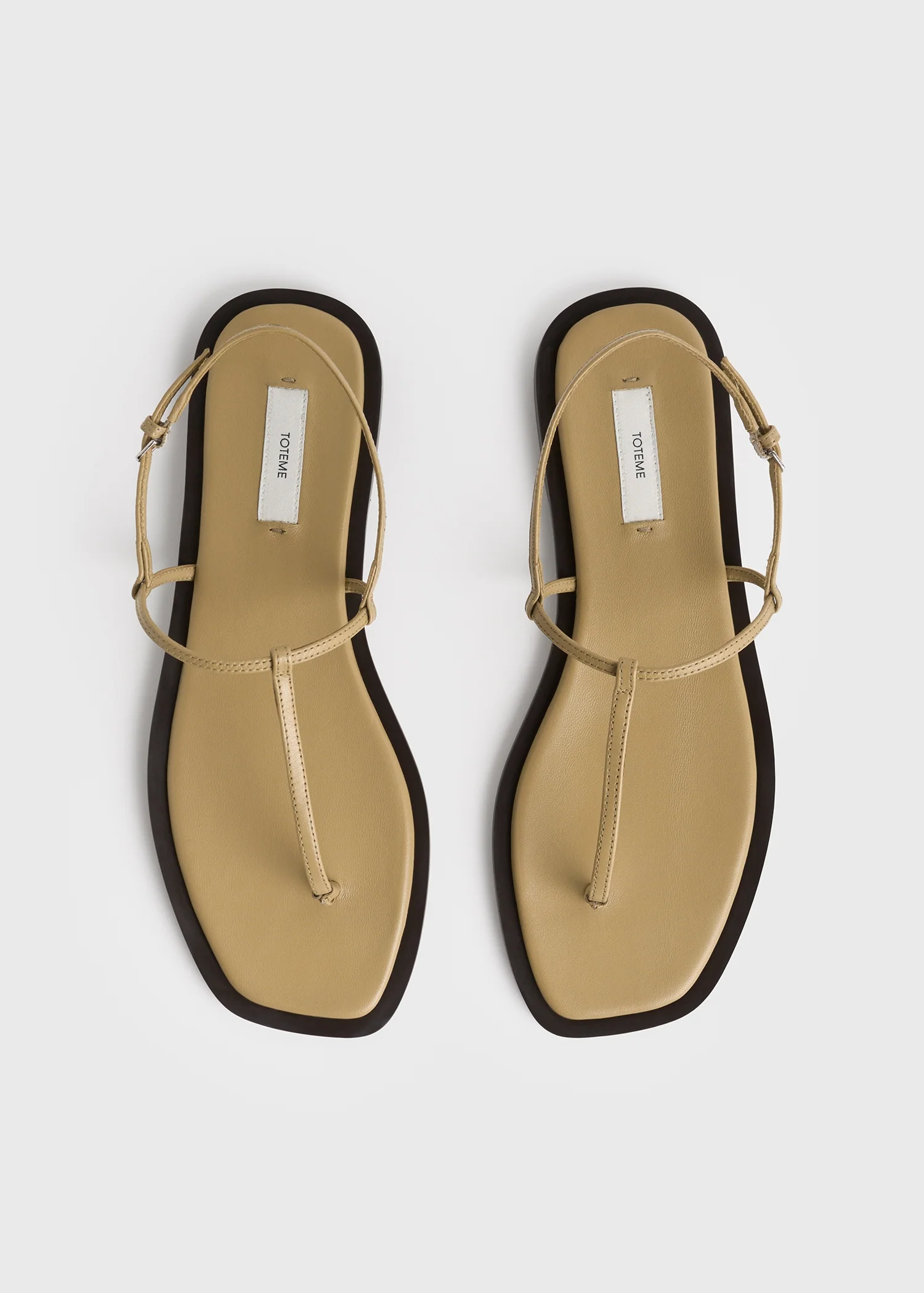 T-strap nappa sandals desert/dark brown - Image 5