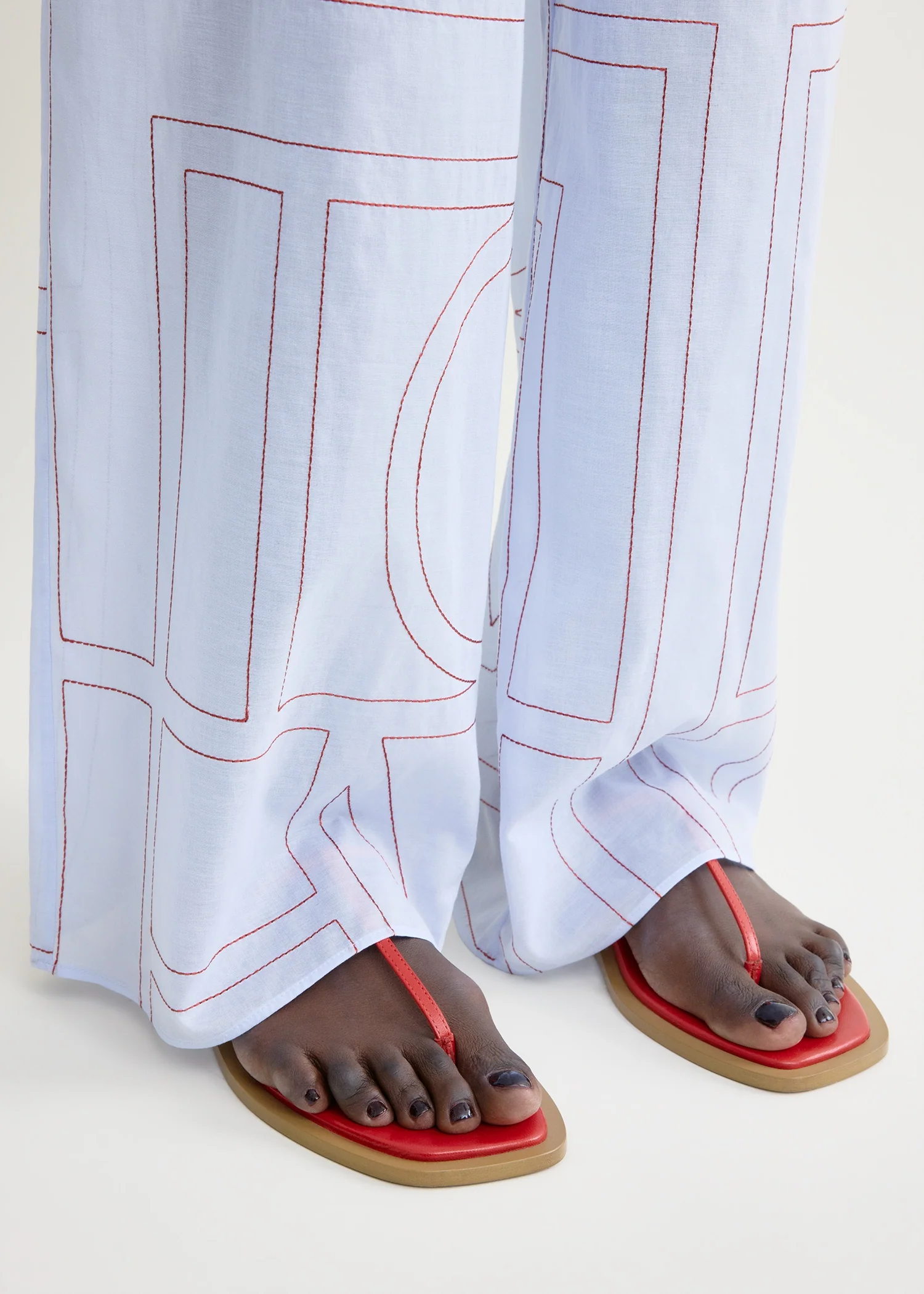 T-strap nappa sandals red/desert - Image 3