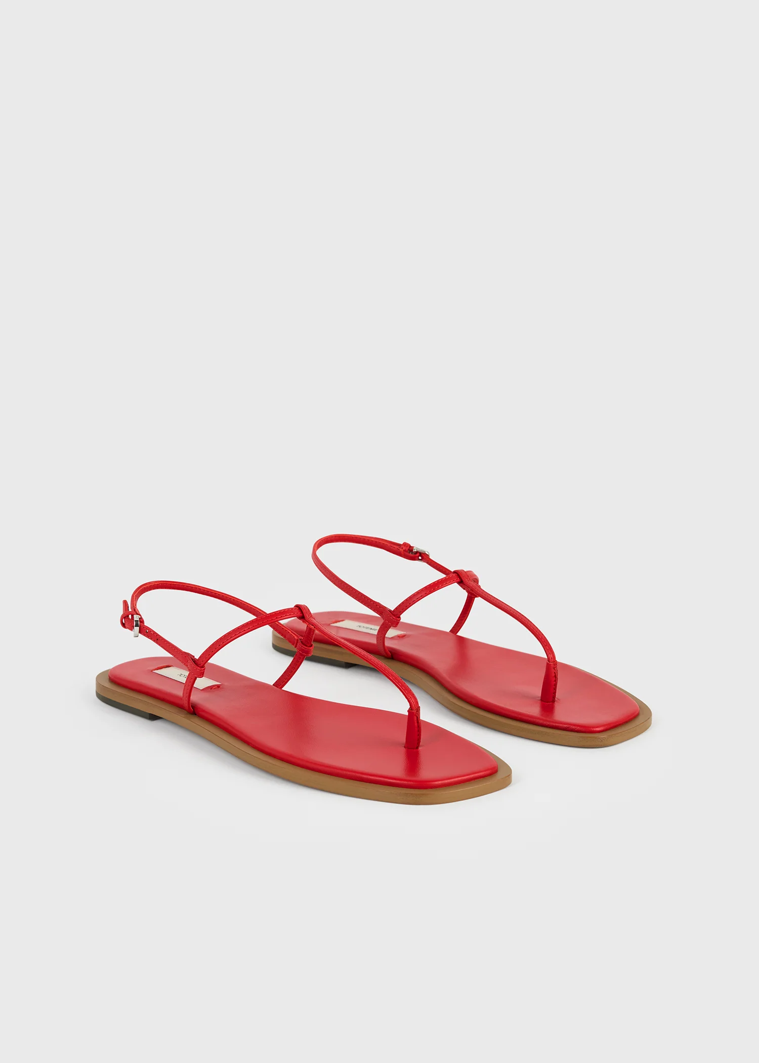 T-strap nappa sandals red/desert - Image 4