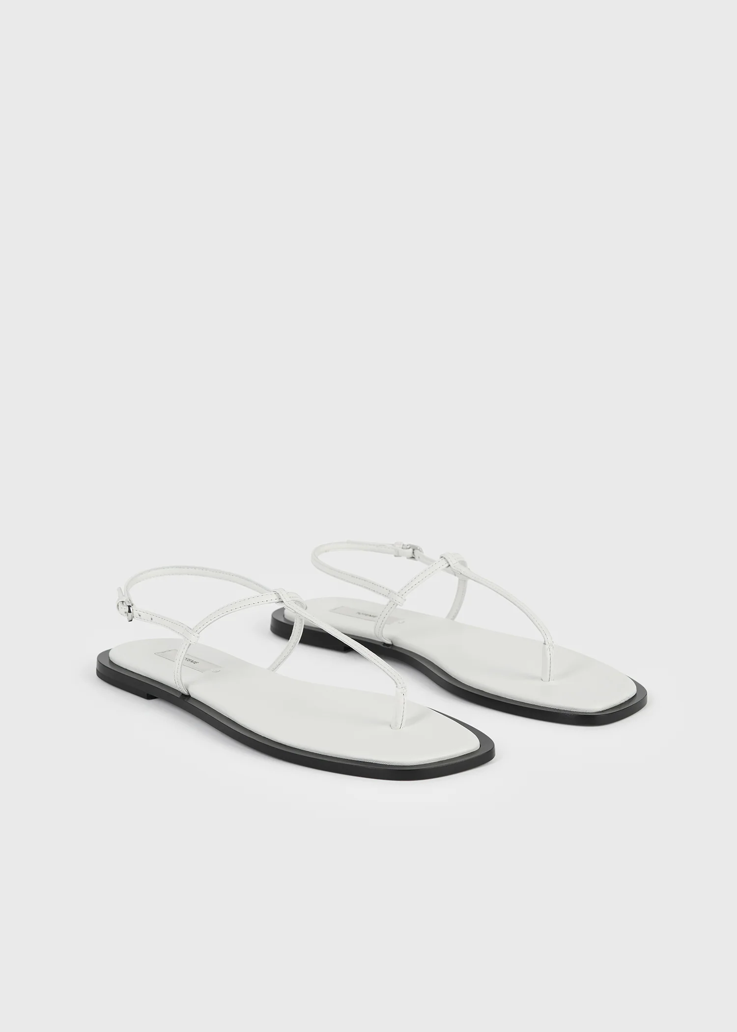 T-strap nappa sandals white/black - Image 4