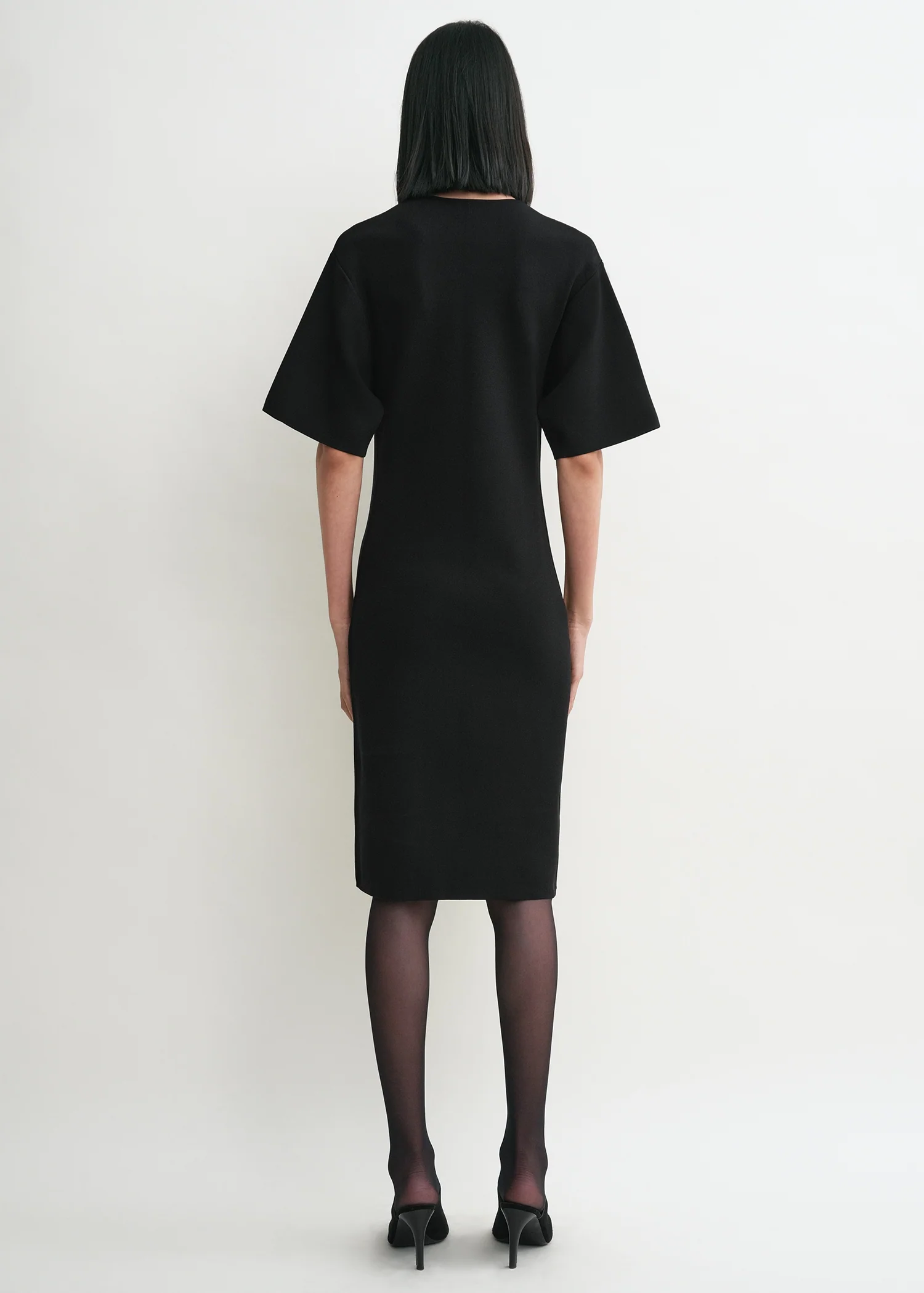 Tee knit dress black - Image 3
