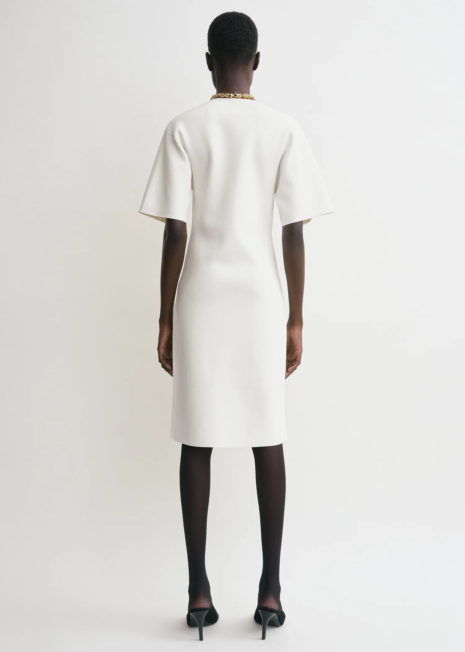 Tee knit dress white - Image 3