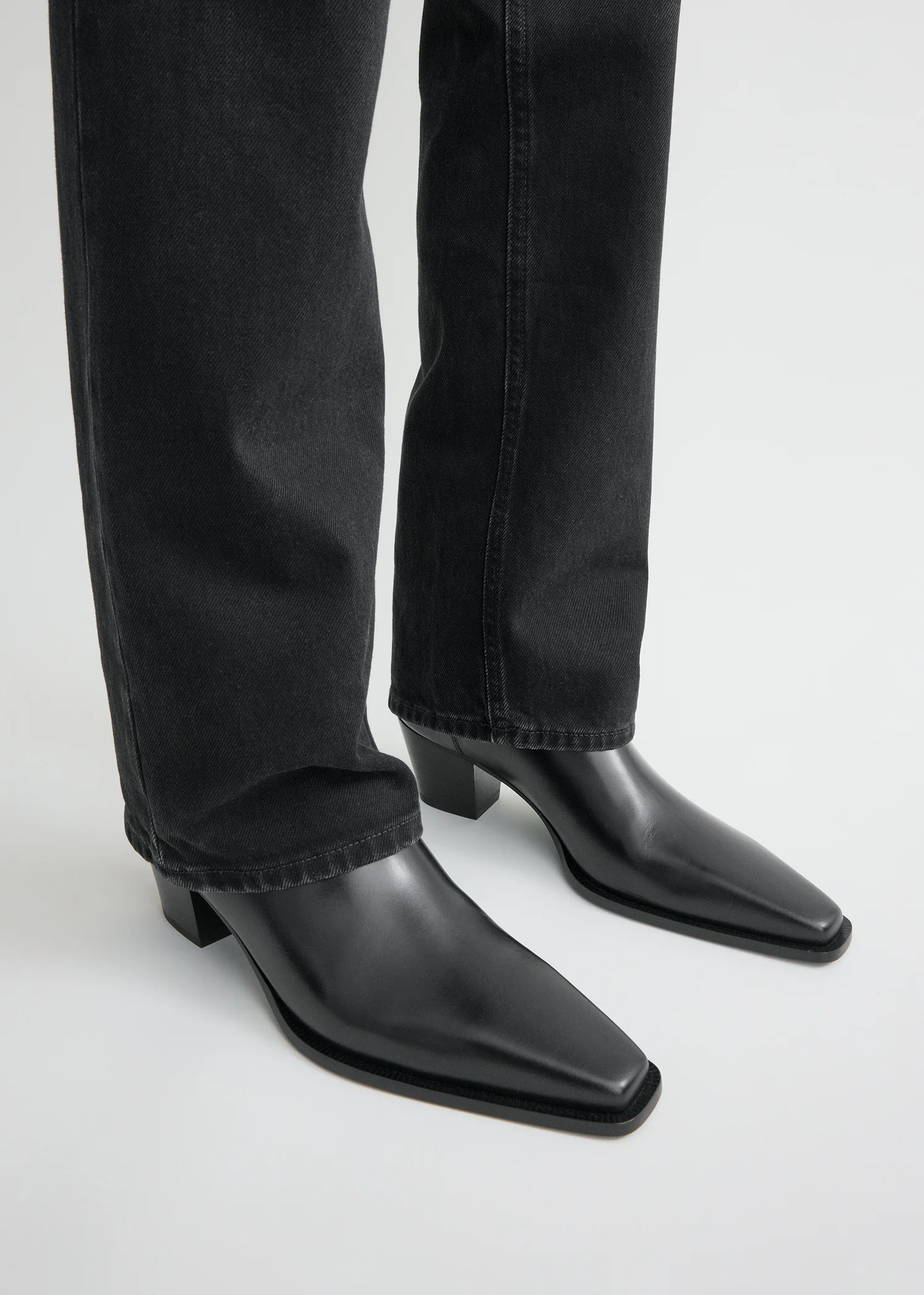 Leather city boots black - Image 3