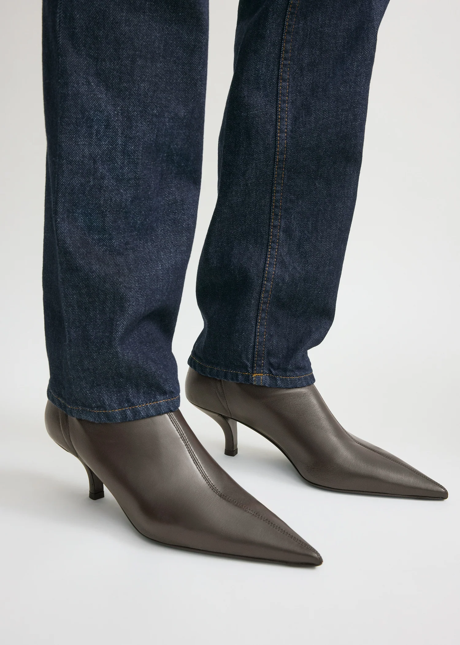 Nappa heeled sock boots bark - Image 3