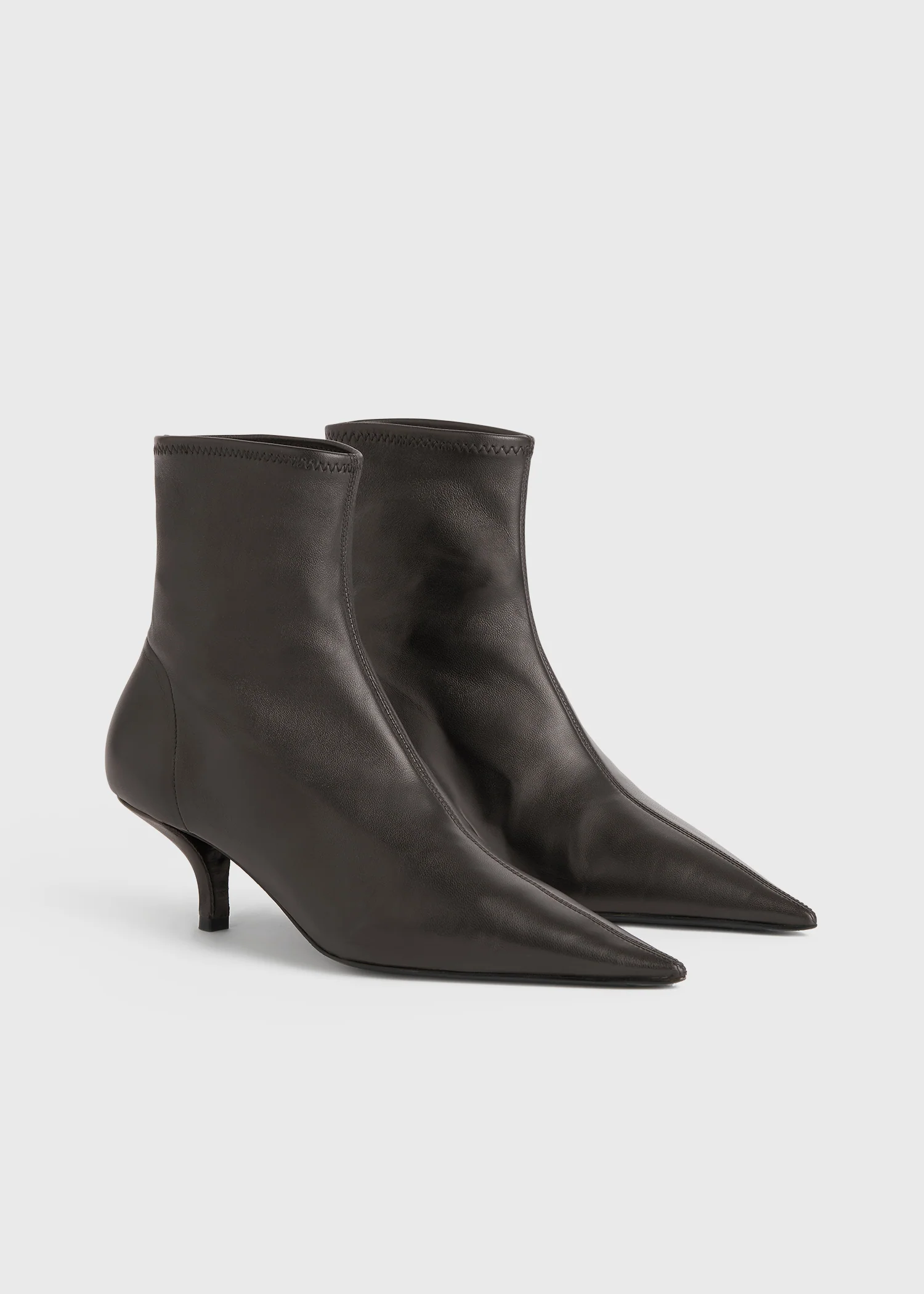 Nappa heeled sock boots bark - Image 4