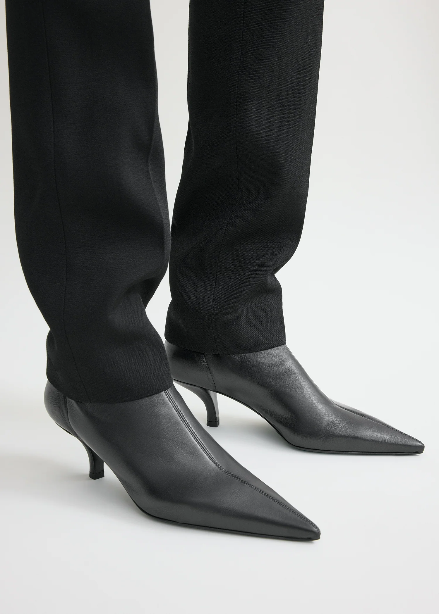 Nappa heeled sock boots black - Image 3