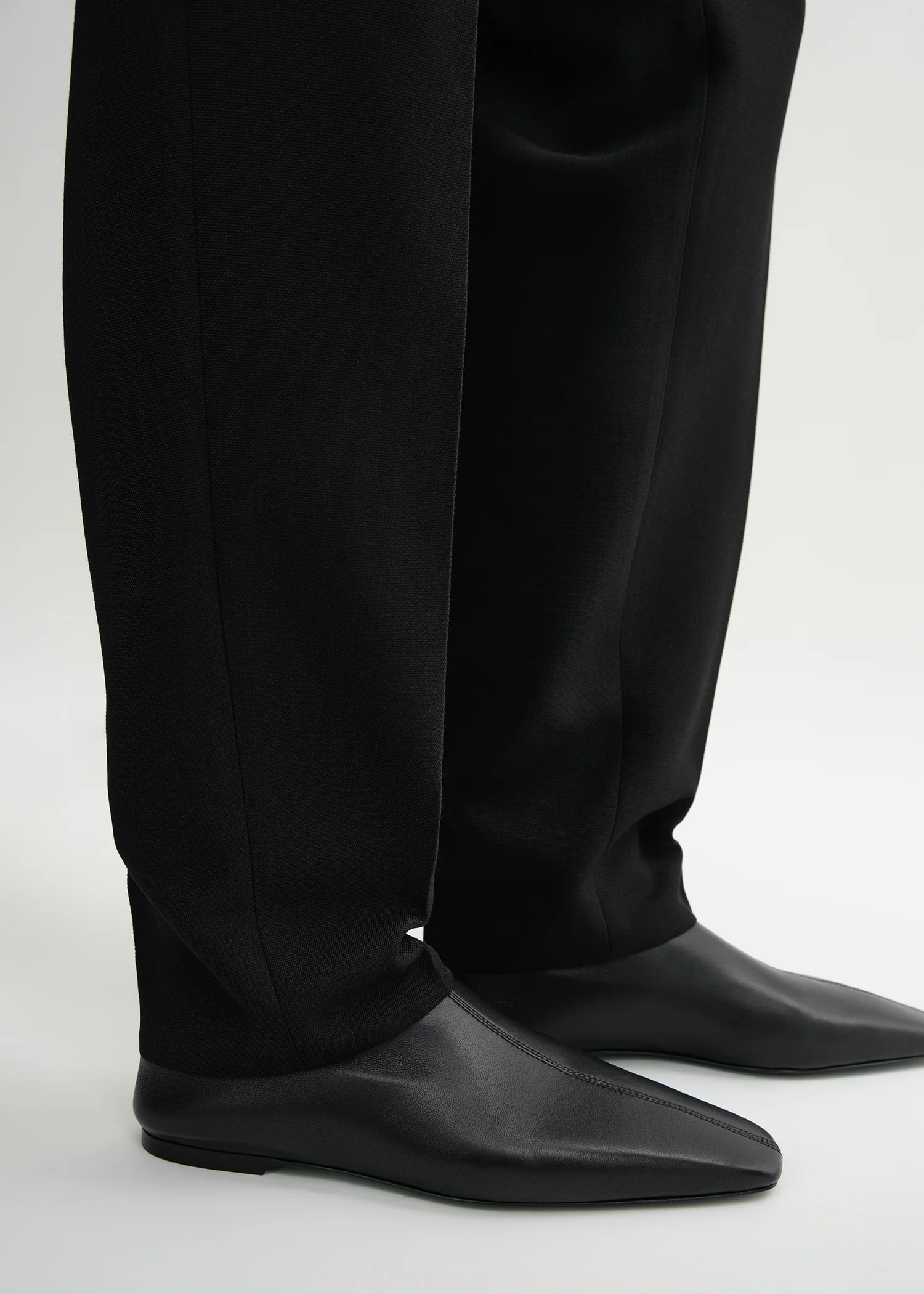 Leather sock boots black - Image 2